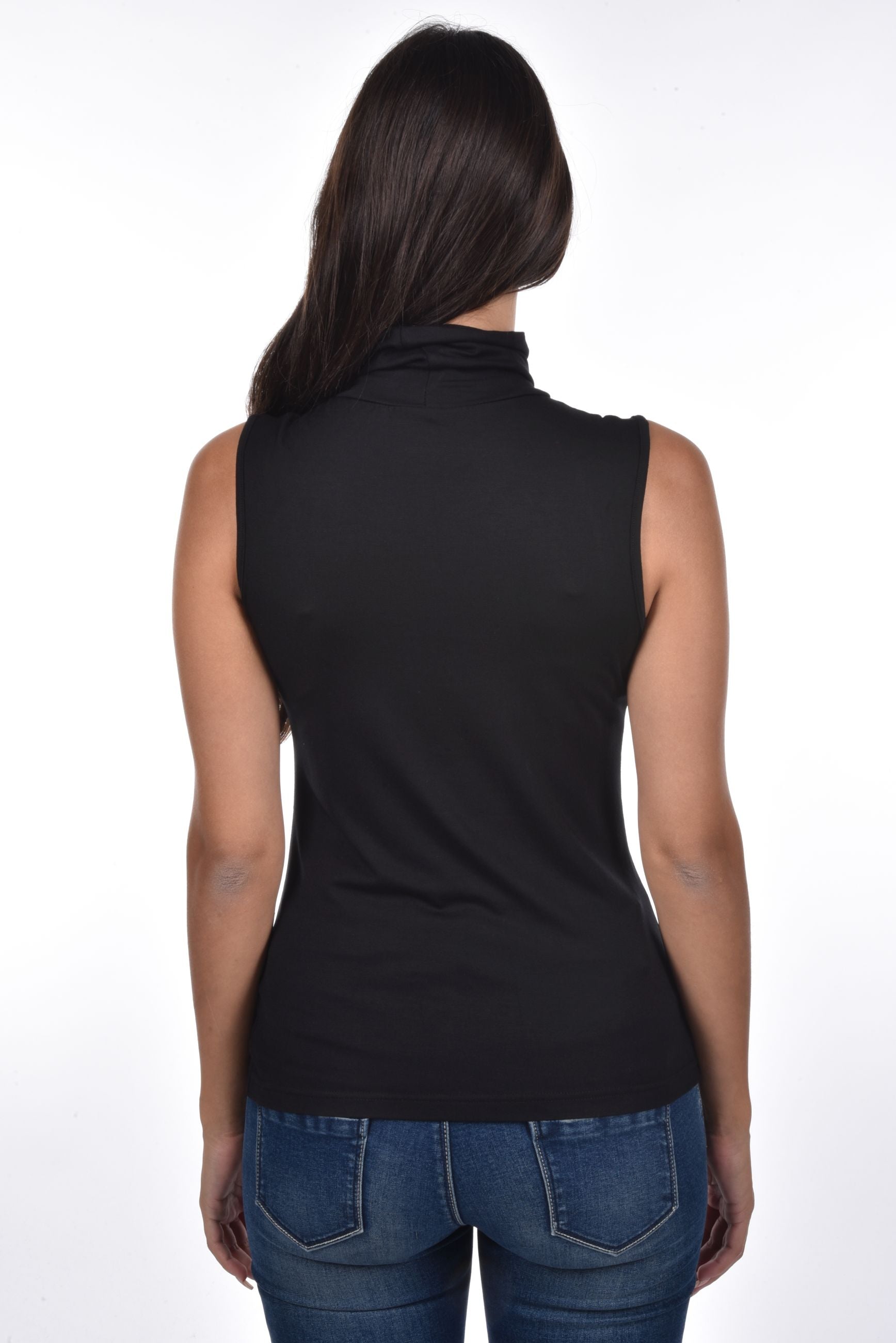 Barrie sleeveless roll neck