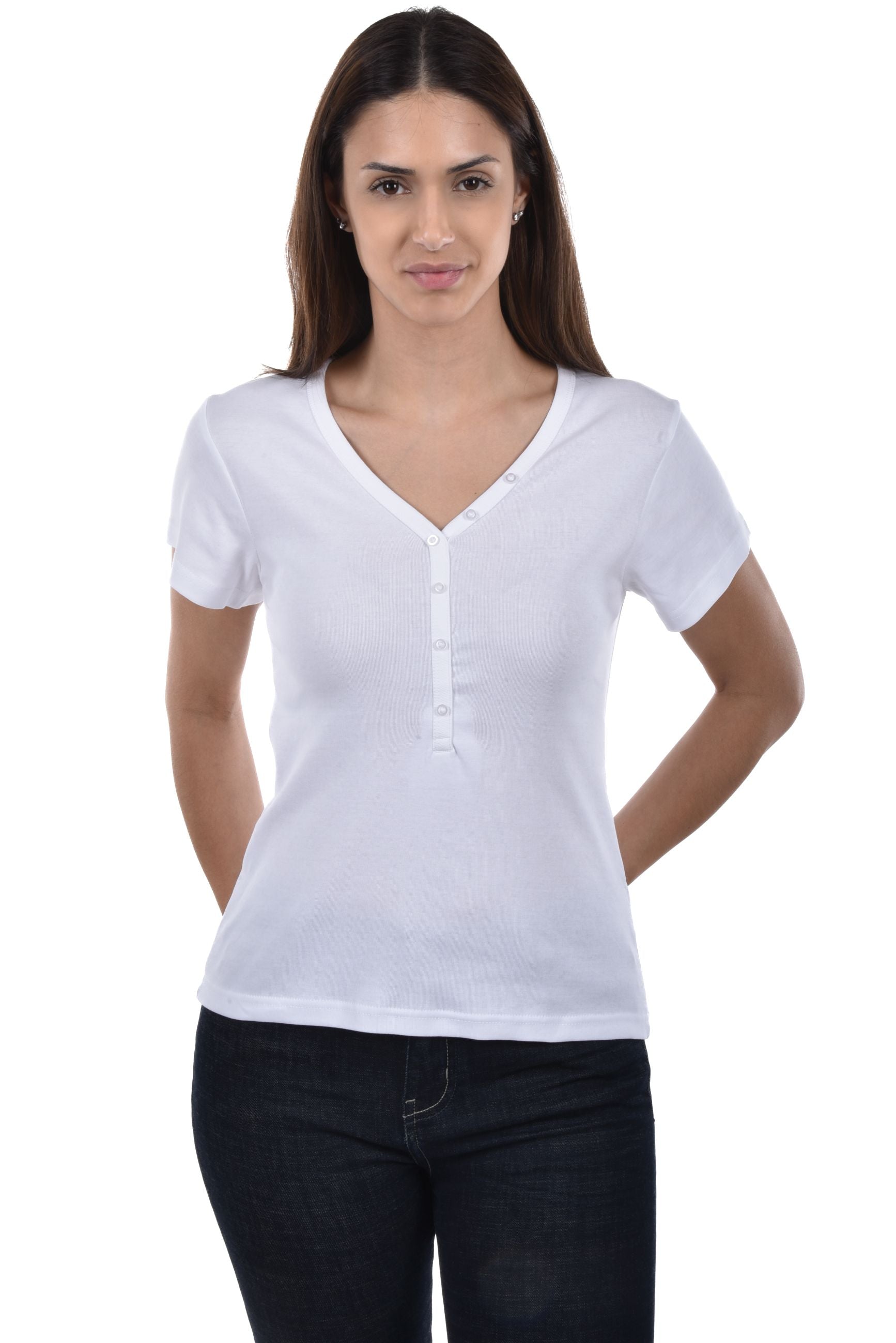 Nuovola T-Shirt buttons plain