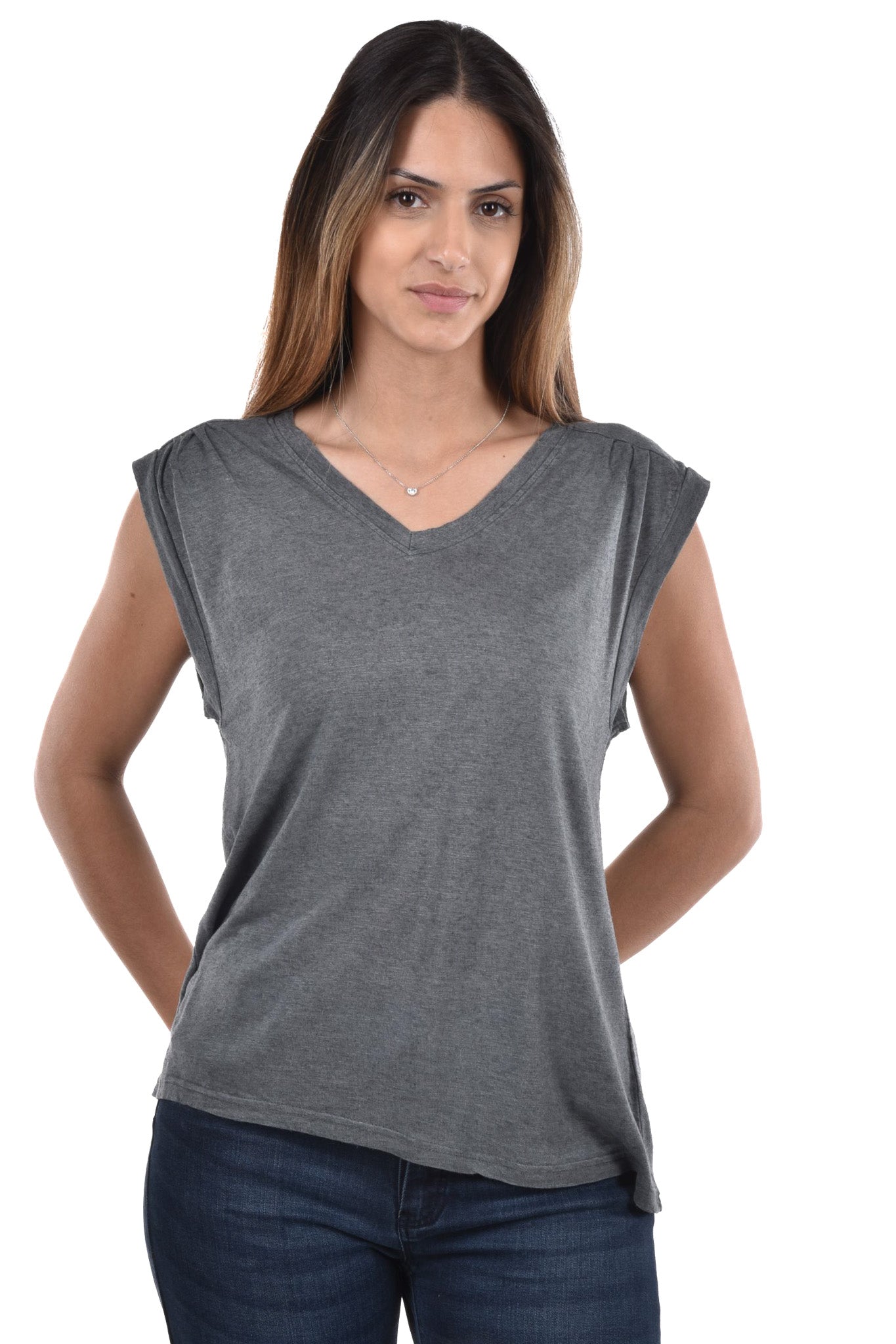 Nette Top V-Neck pleats