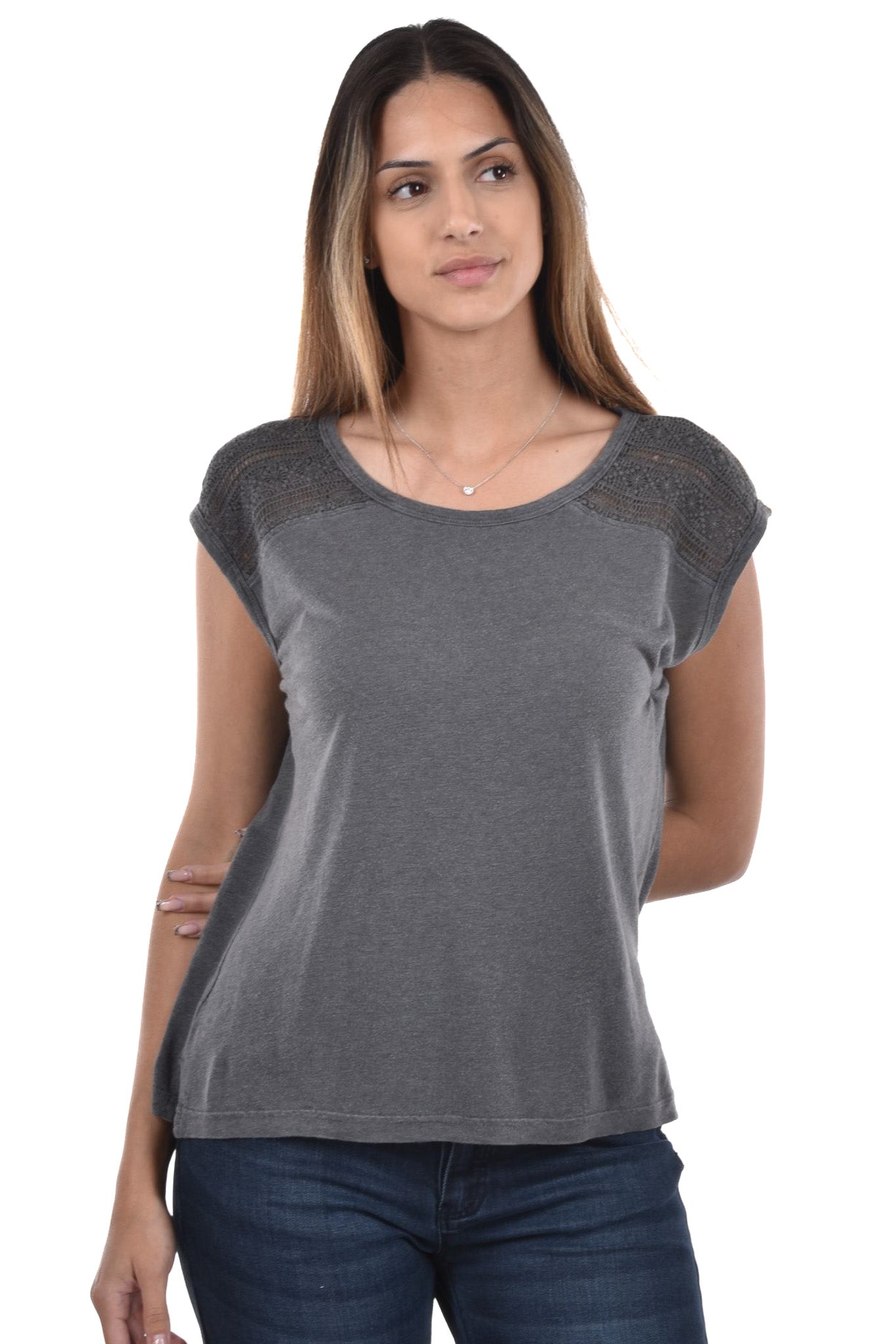 Nayra T-Shirt lace on shoulder