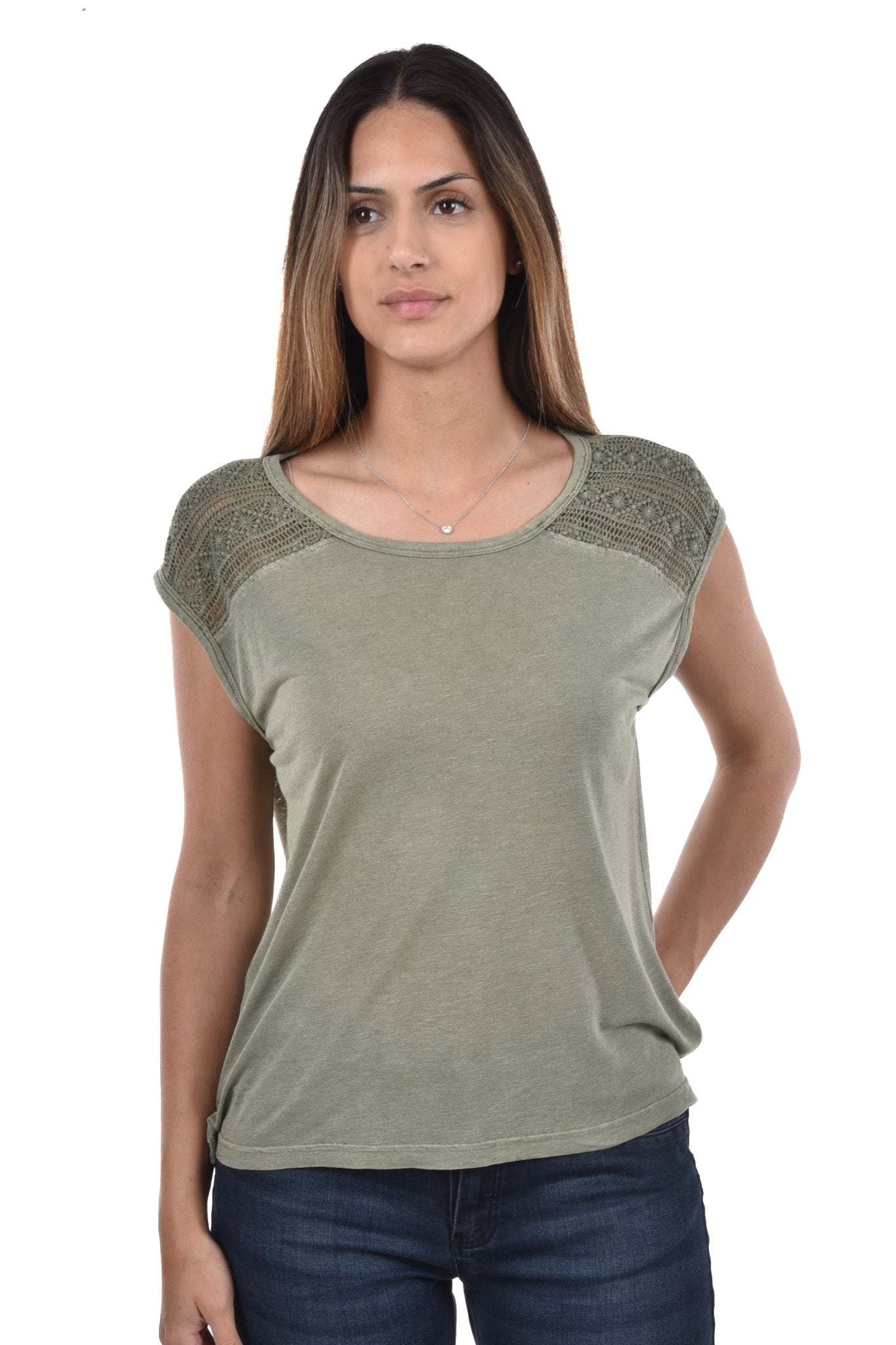 Nayra T-Shirt lace on shoulder
