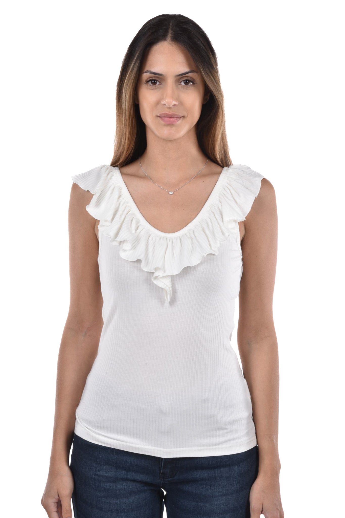 Navin Top frills bamboo rib