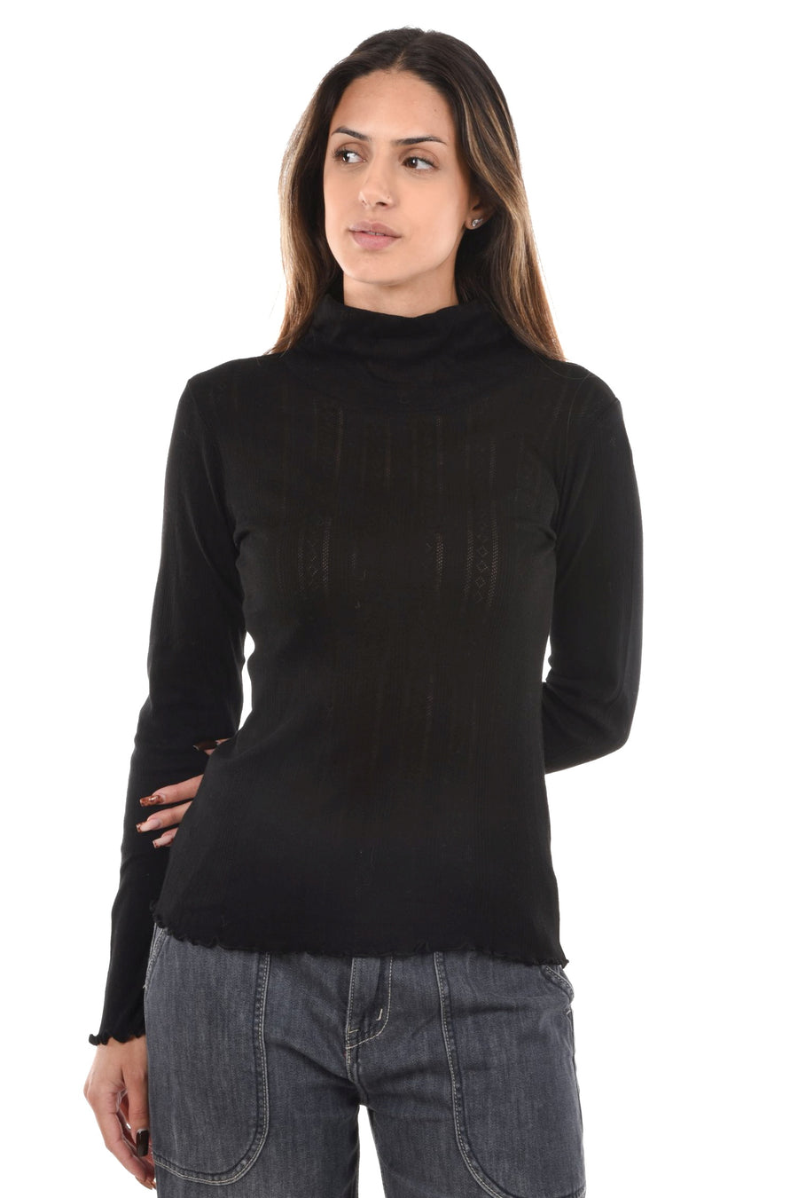 Taya T-Shirt large rollerneck long sleeve