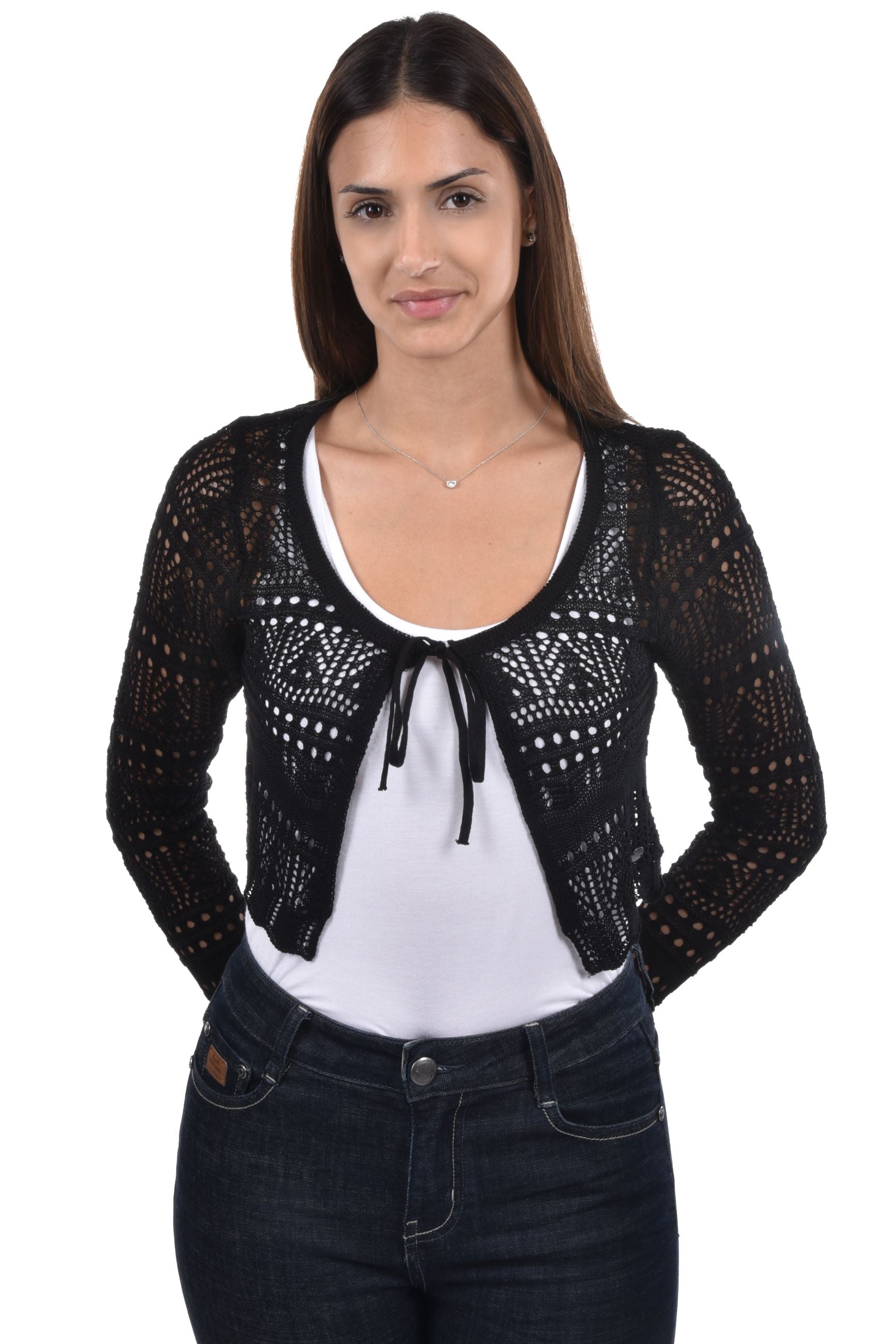 Carema Cardigan cropped ajour