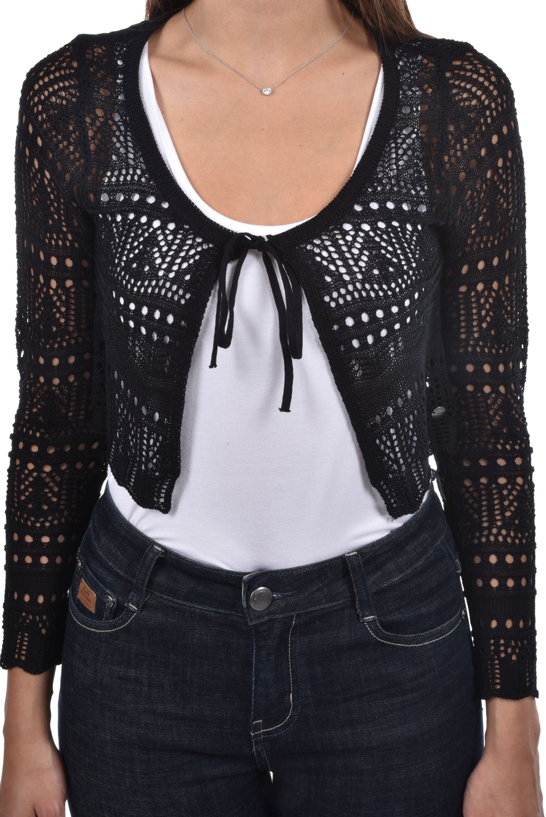 Carema Cardigan cropped ajour