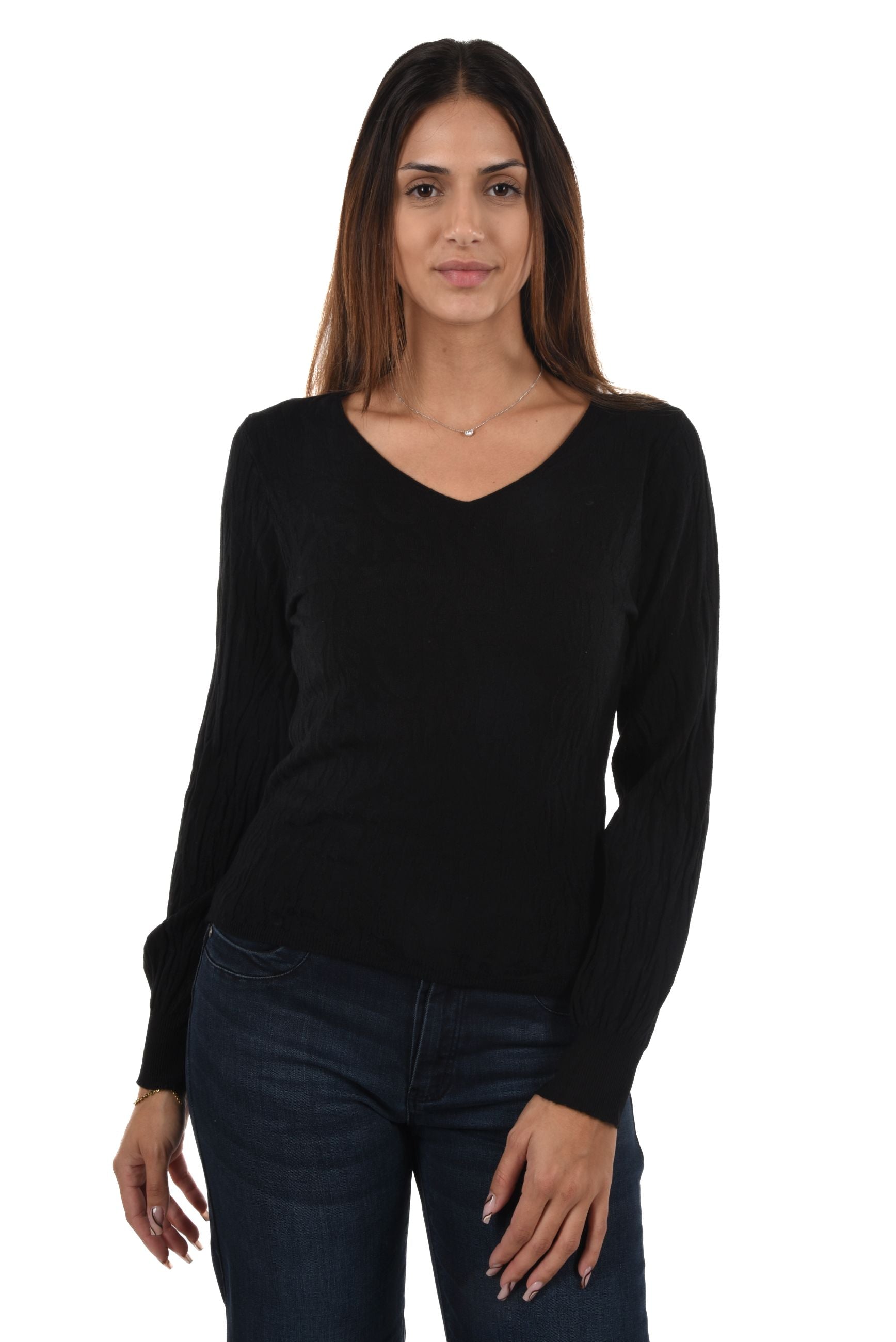 Daniela Pullover ballon sleeves V-neck