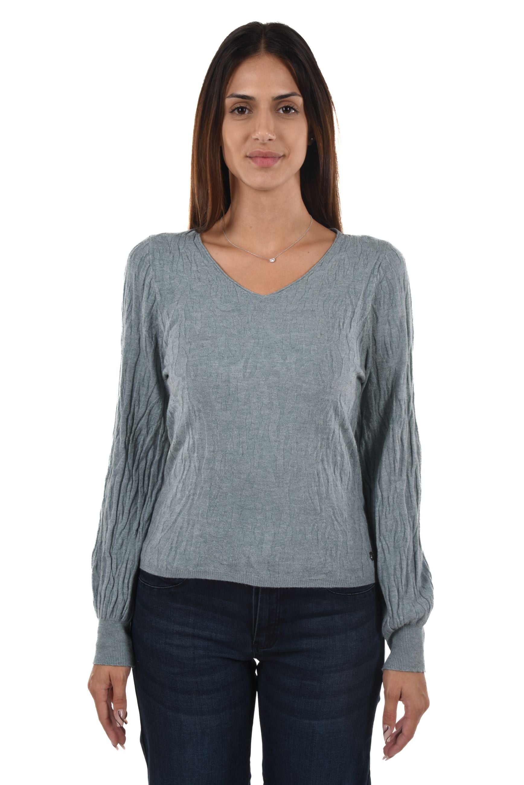 Daniela Pullover ballon sleeves V-neck