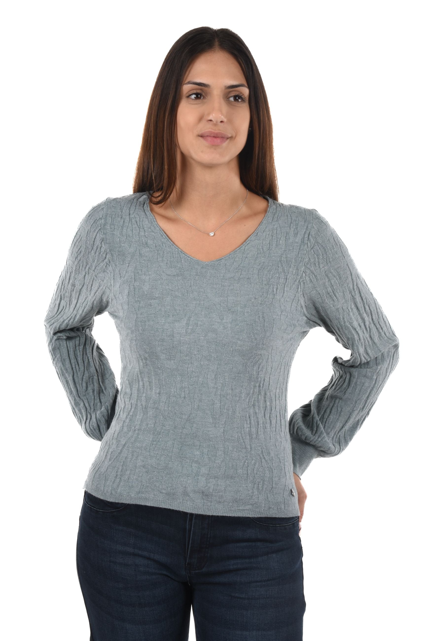 Daniela Pullover ballon sleeves V-neck