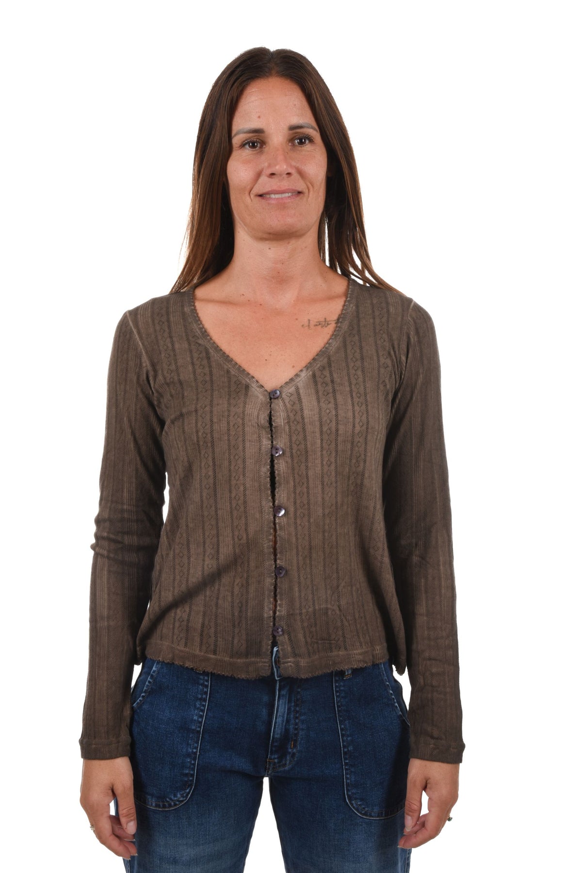 Teal Cardigan buttons