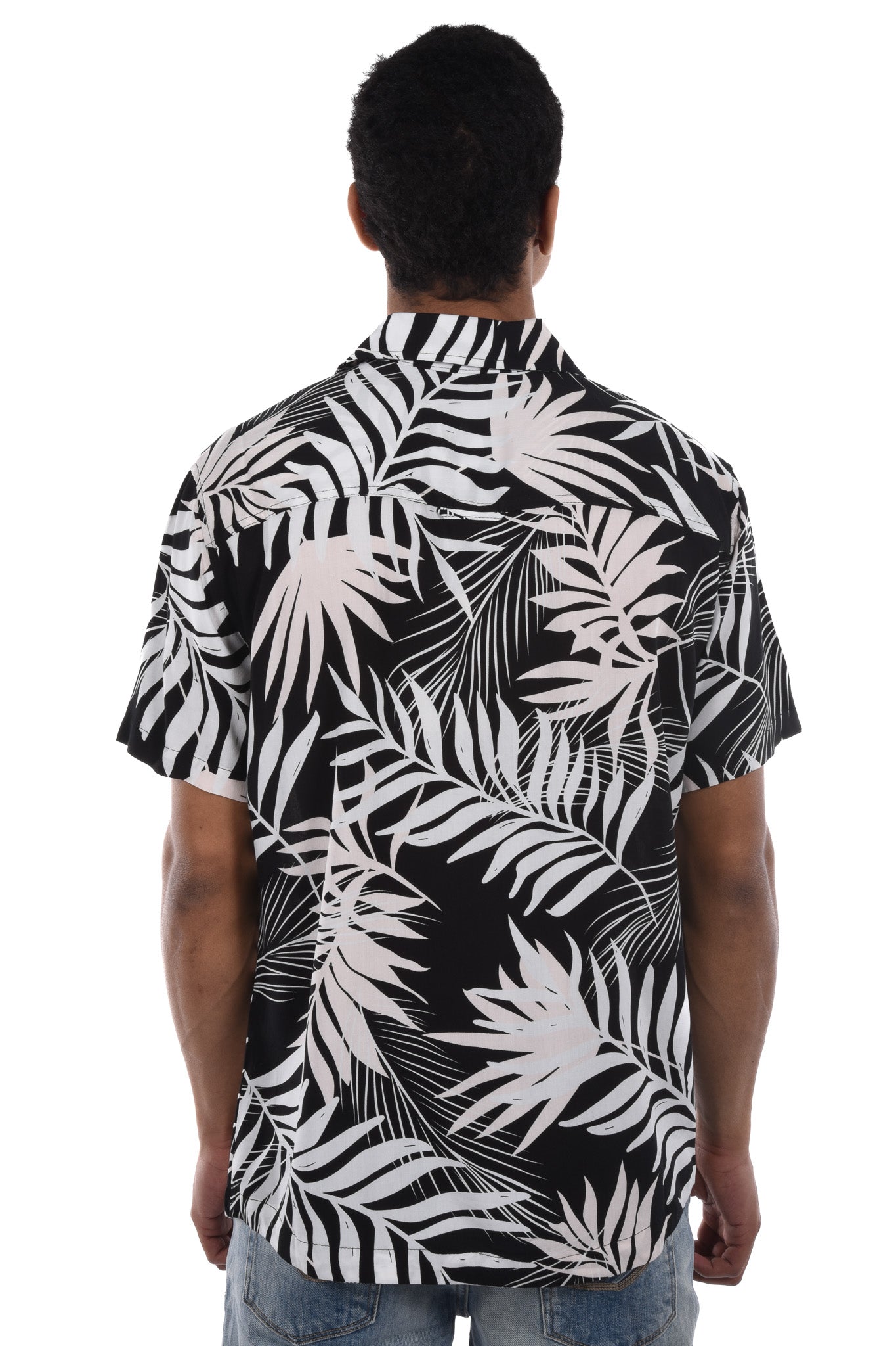 Split Shirt palm leafs print