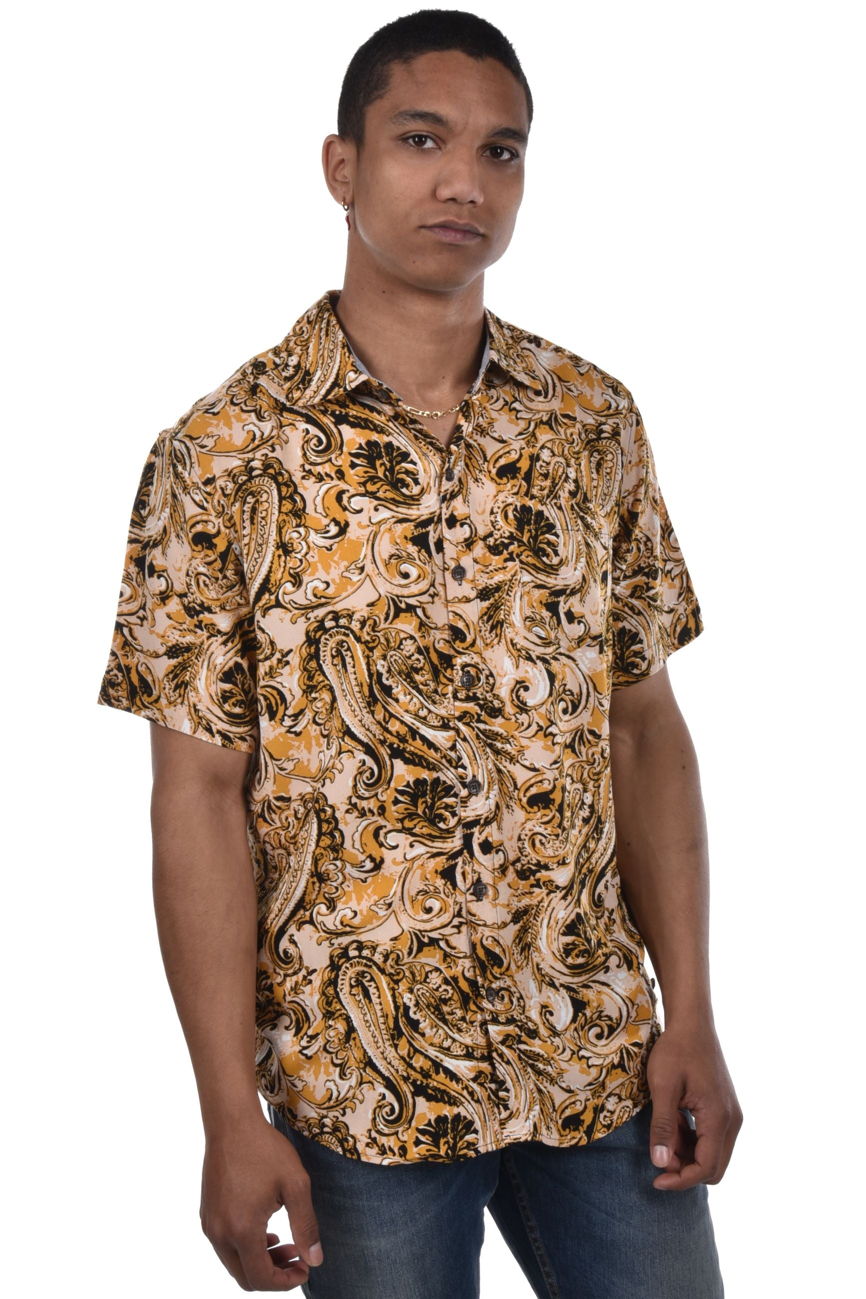 Split Shirt loose fit viscose printed