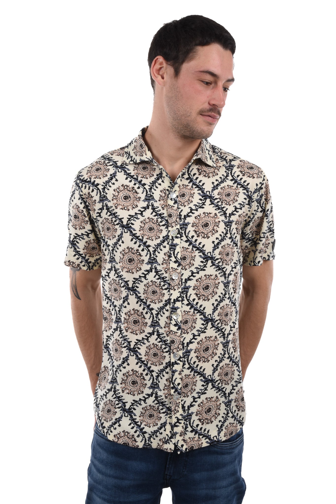 Split Shirt viscose printed