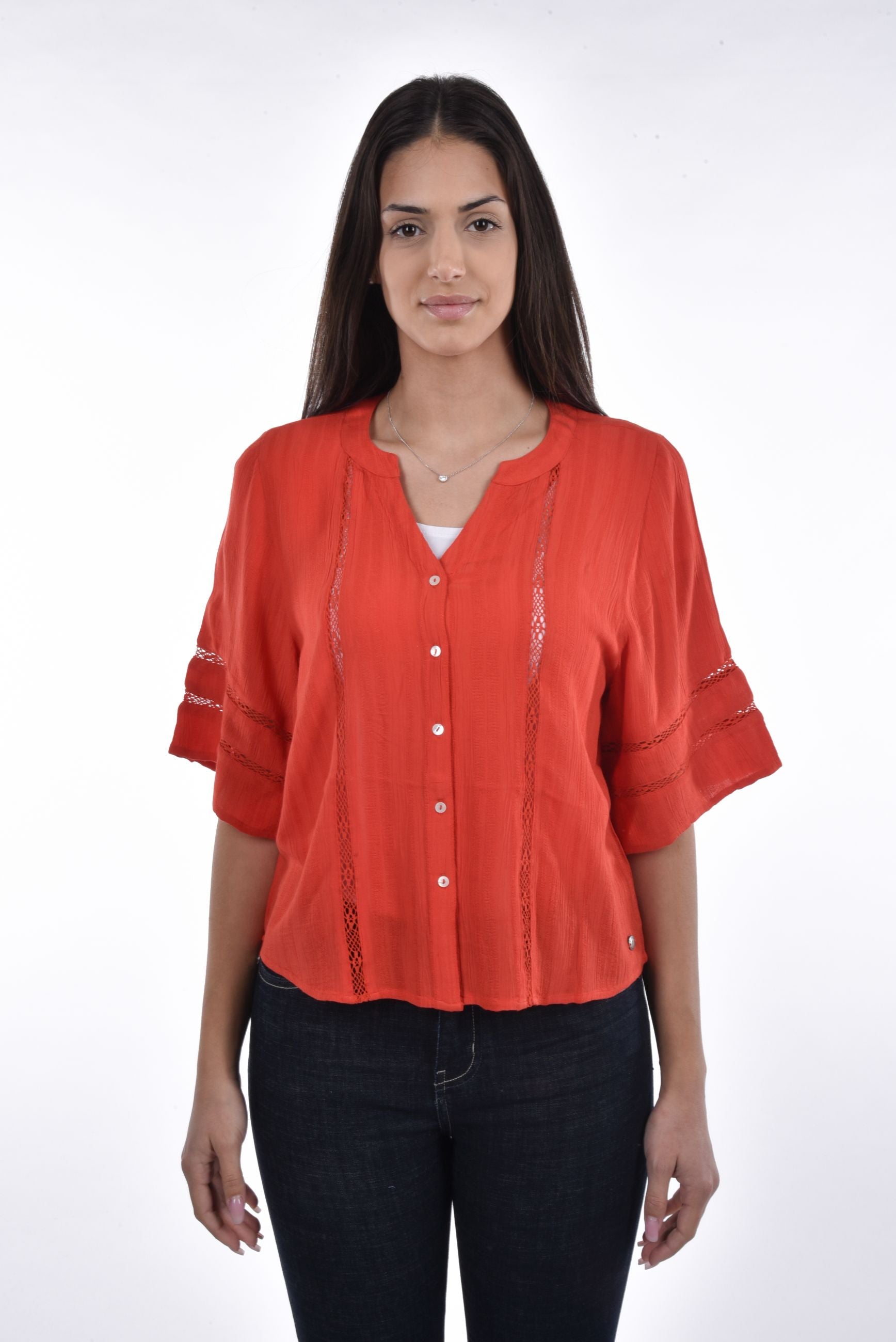 Flavia Blouse jacquard stripes