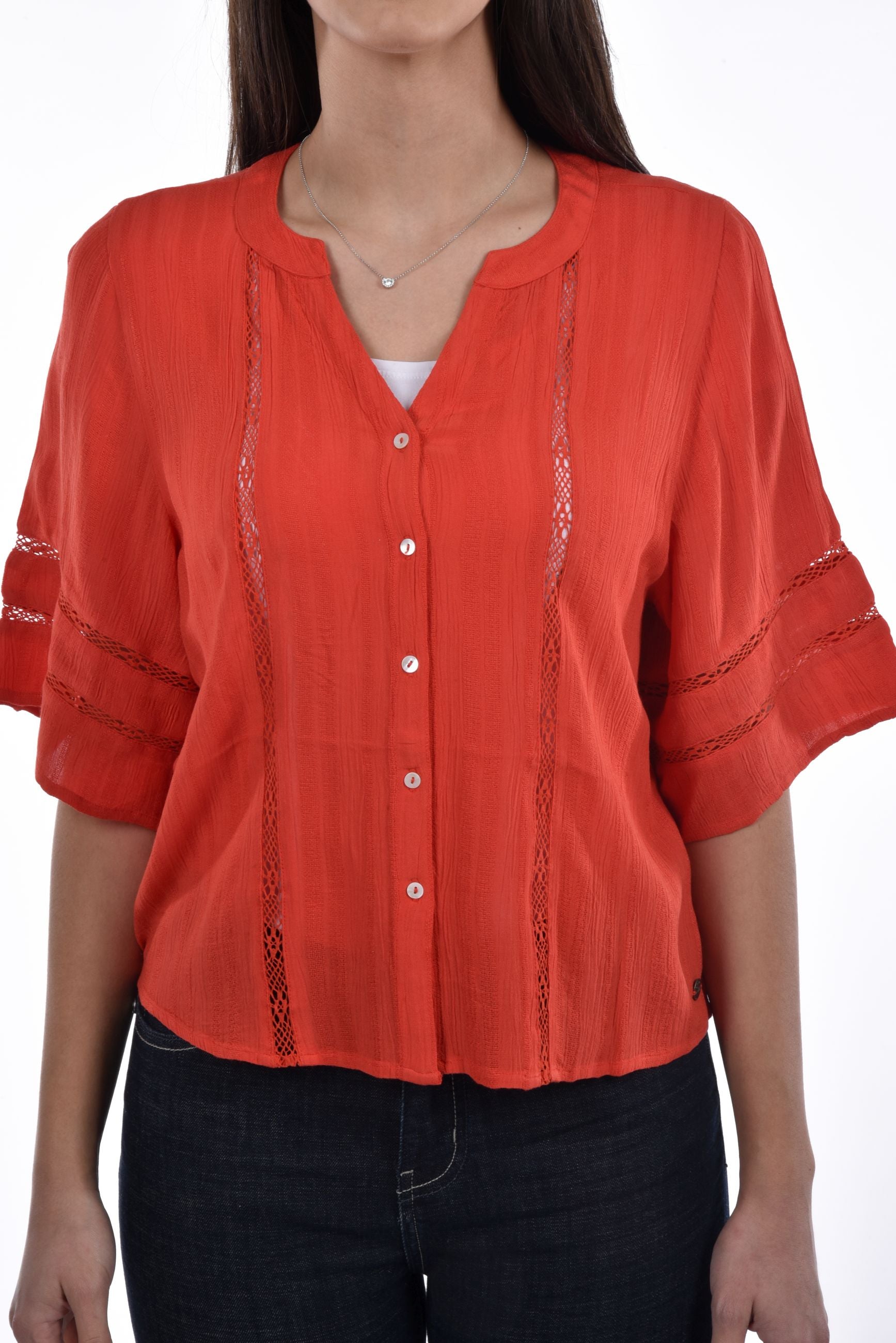Flavia Blouse jacquard stripes