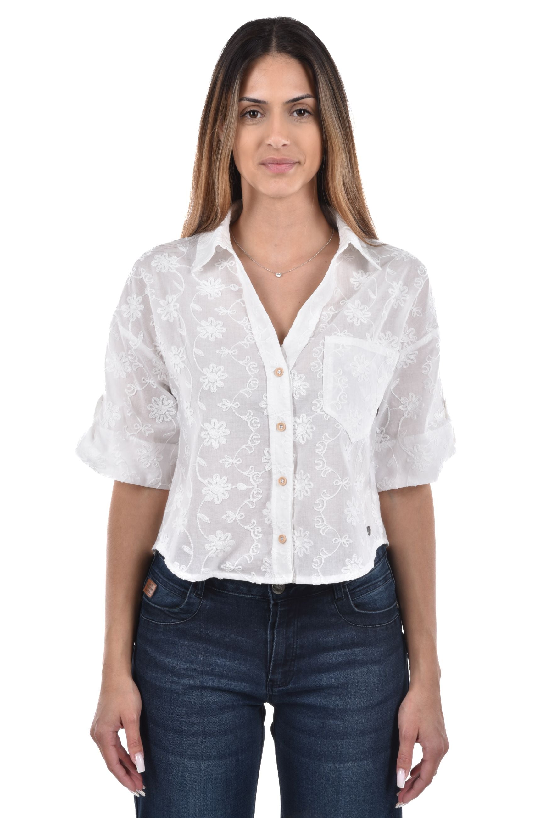 Telva Blouse boxy embroidery
