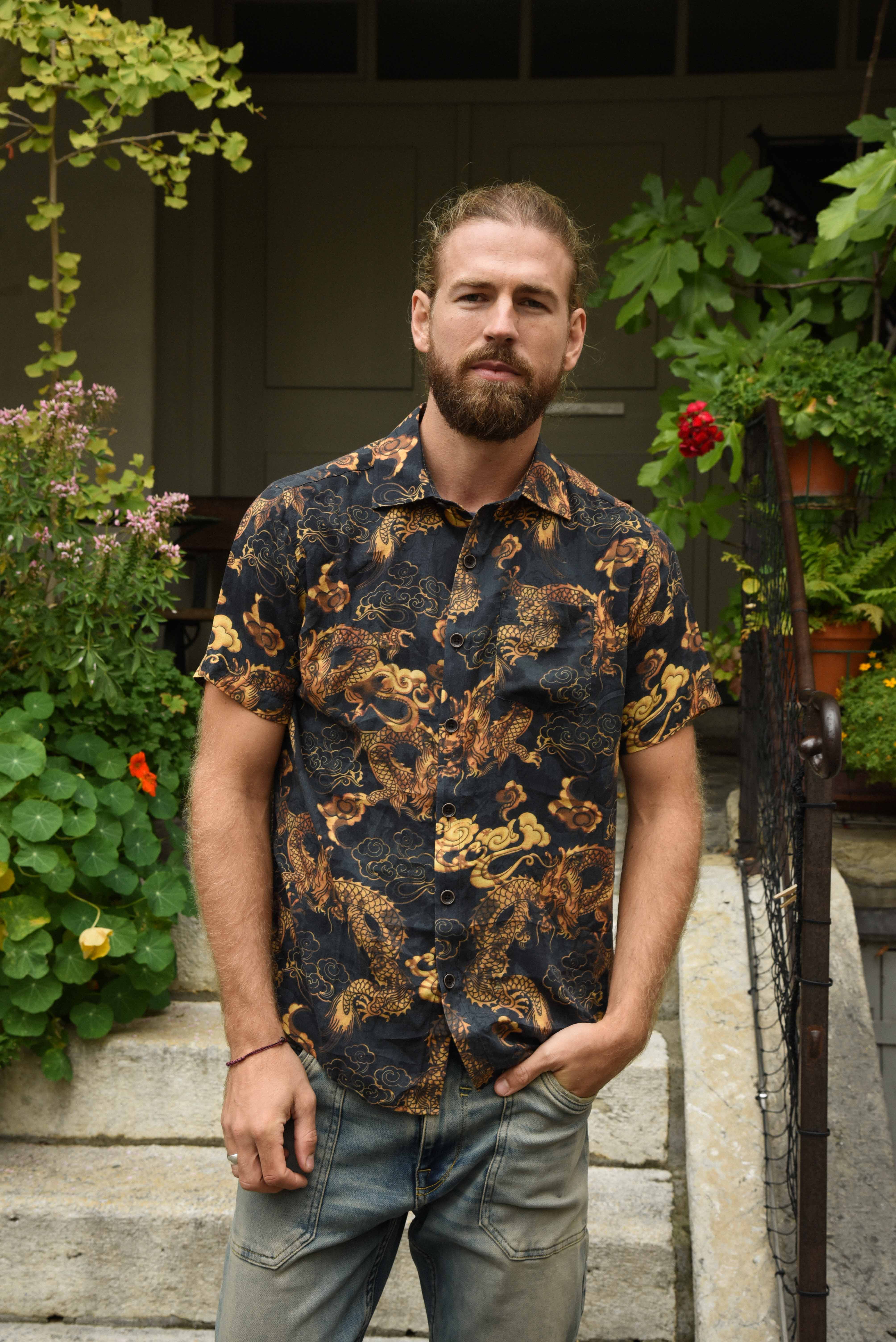 Jayden Shirt loose fit dragon