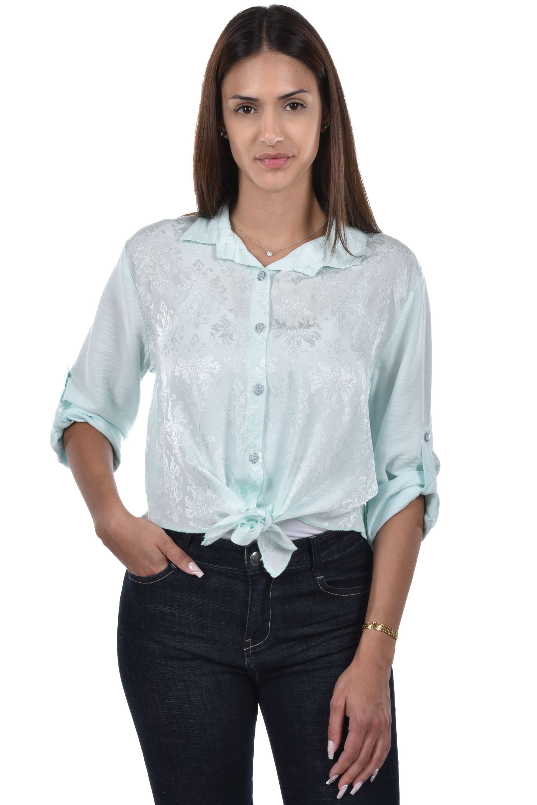 Vickey Blouse cropped jacquard