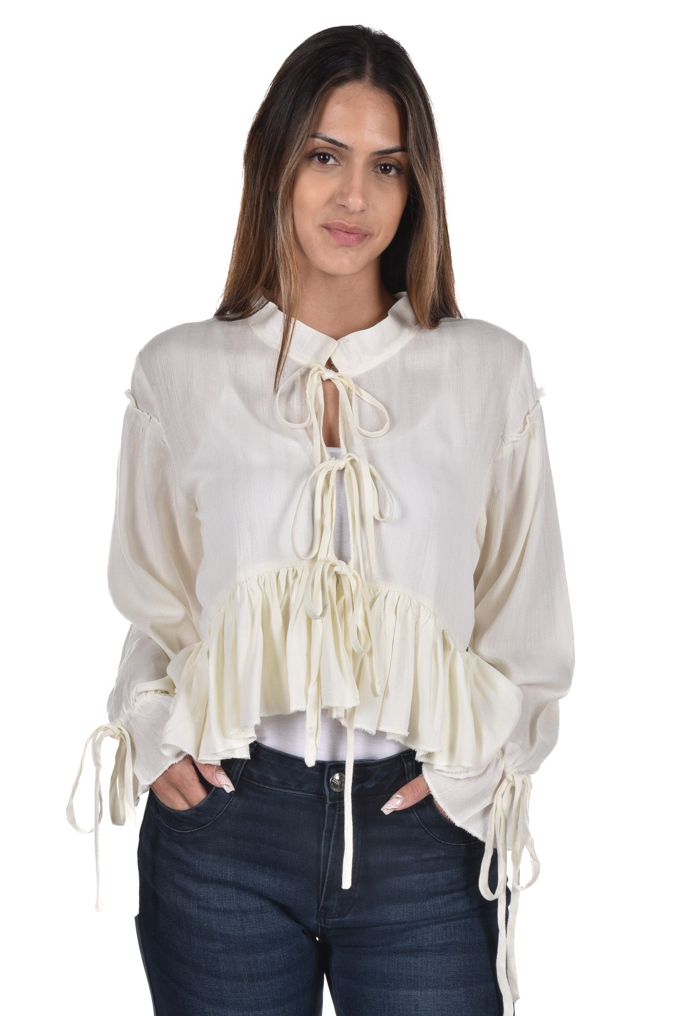 Marie Blouse jacquard striped