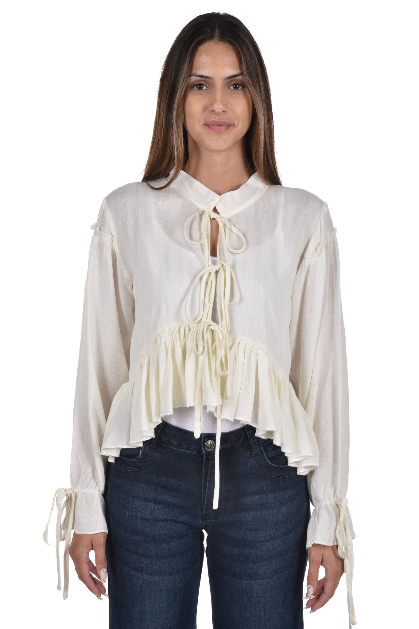 Marie Blouse jacquard striped