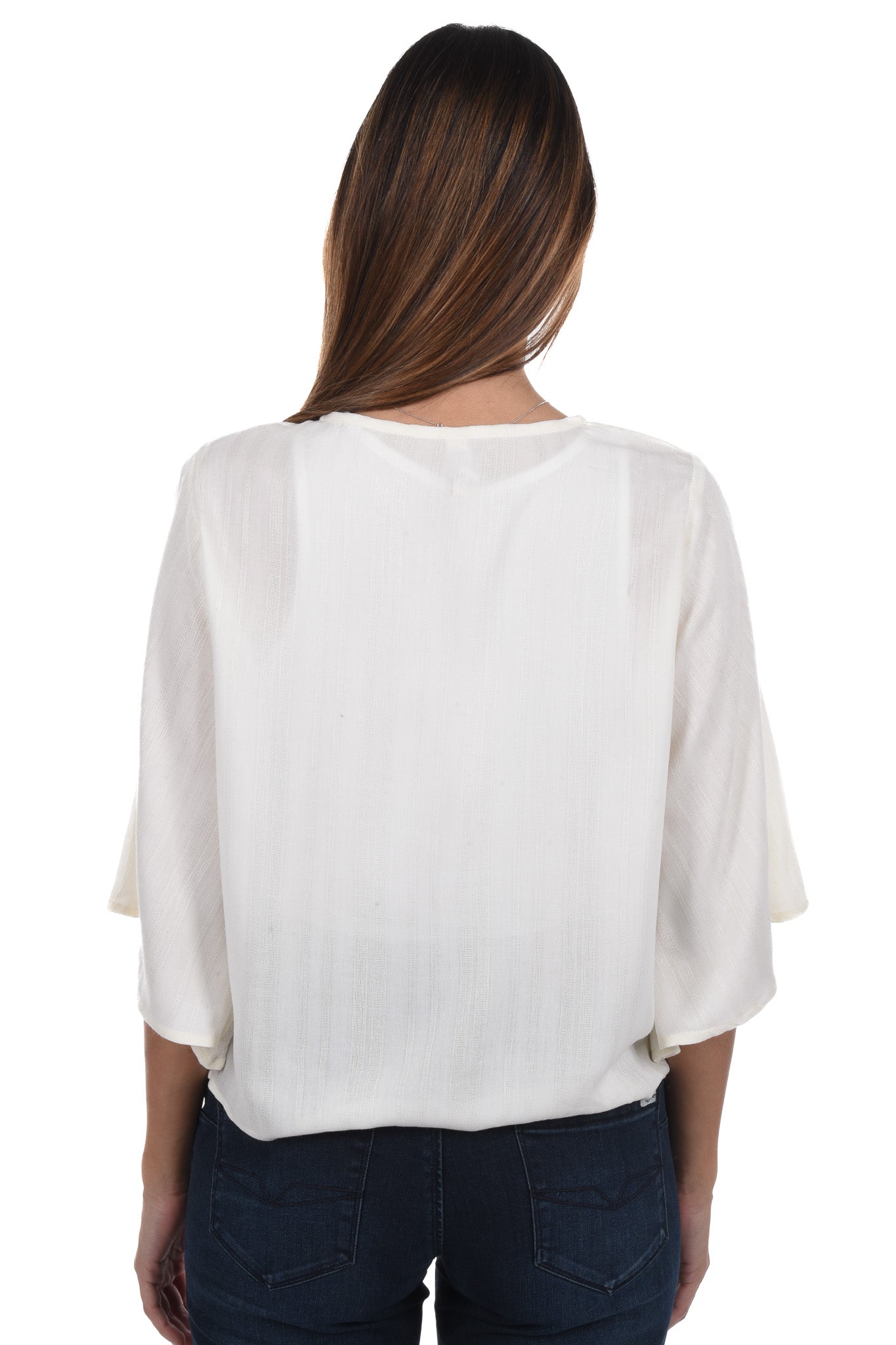 Meg Blouse strings jacquard striped