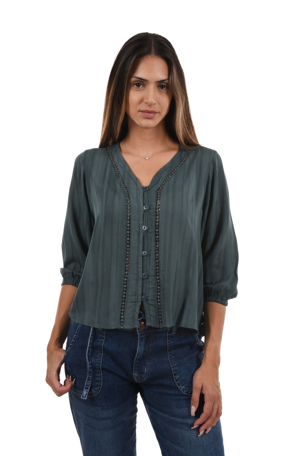 Marana Blouse jacquard stripes