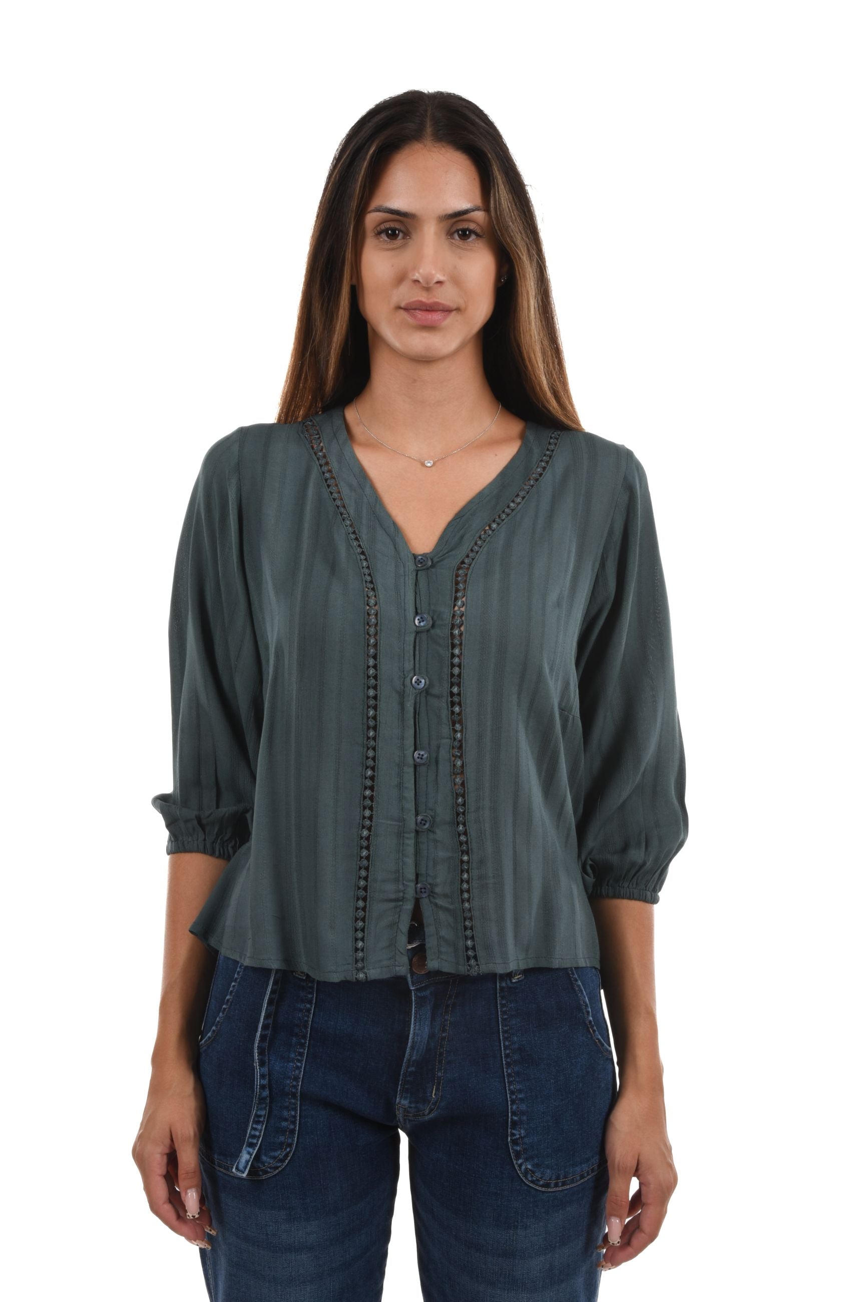 Marana Blouse jacquard stripes