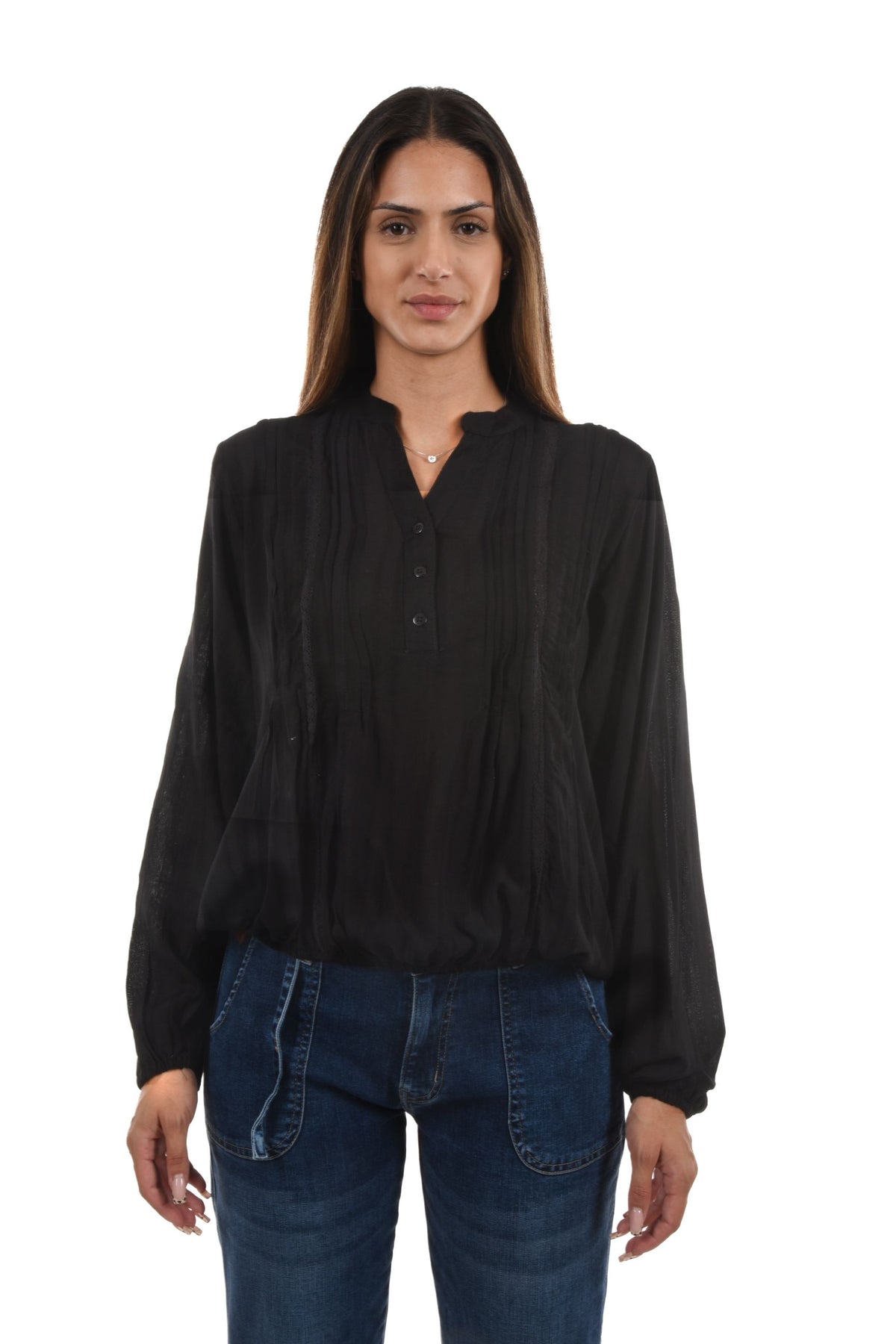 Melrose Blouse jacquard stripes