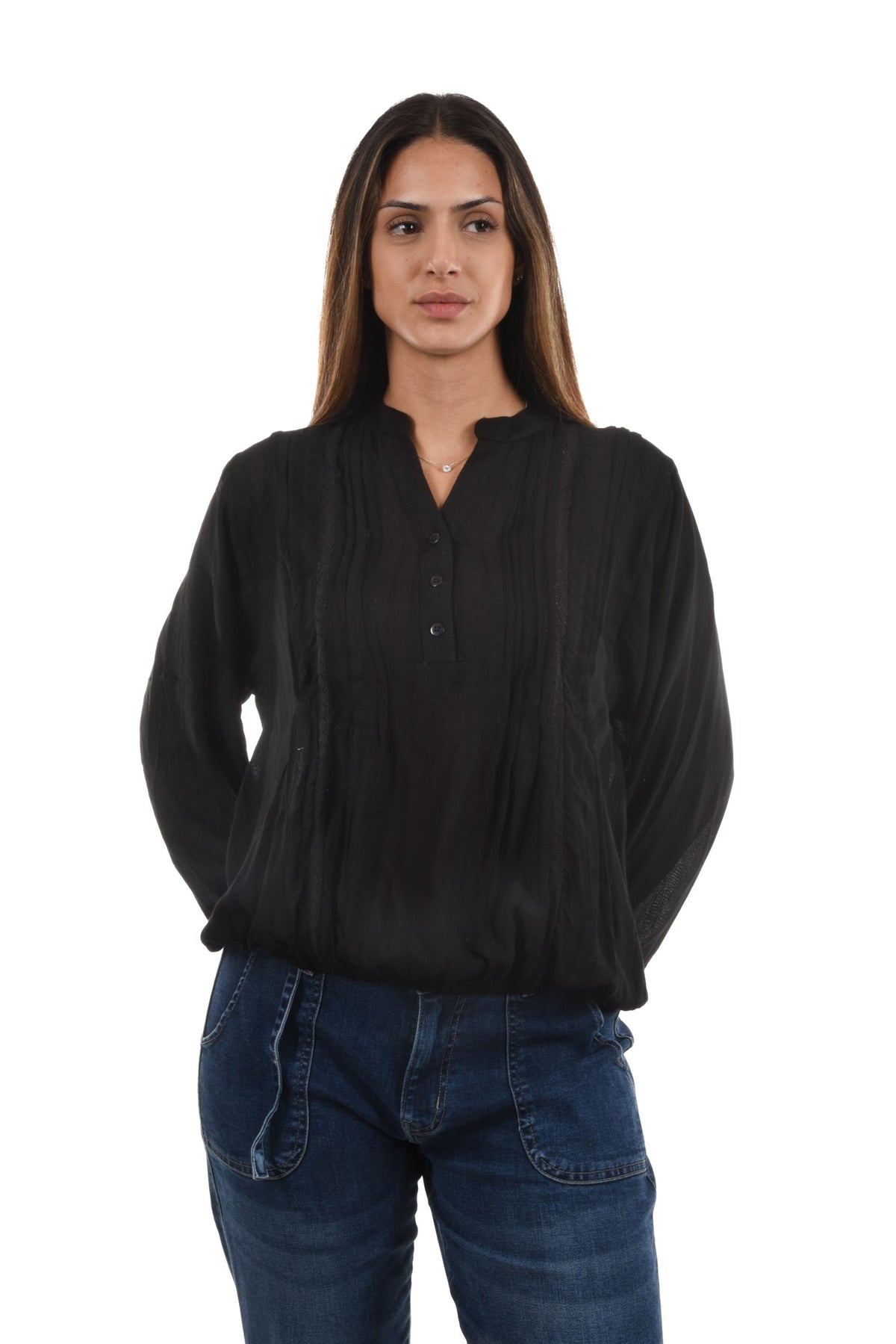 Melrose Blouse jacquard stripes