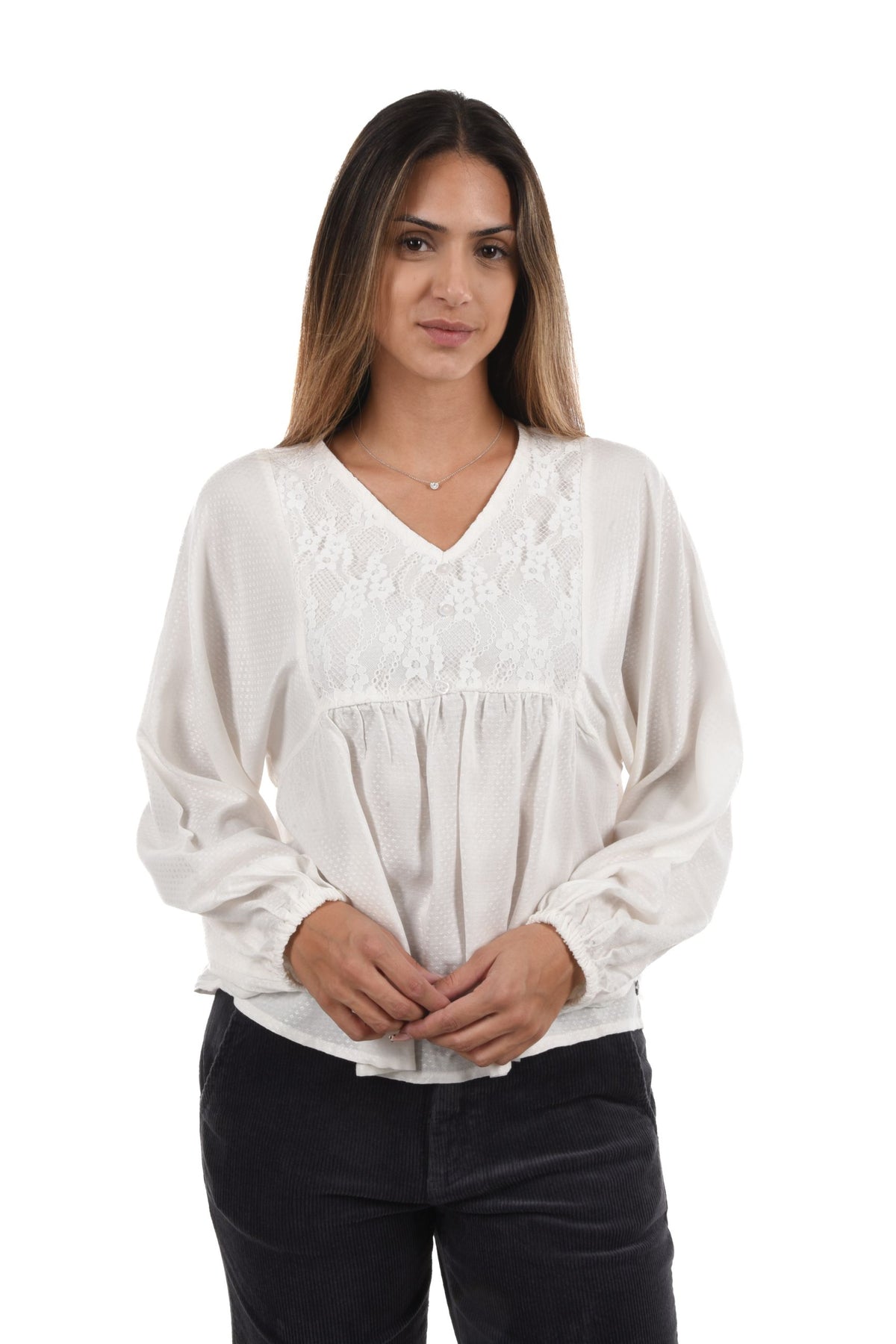 Mandan Blouse jacquard stripes