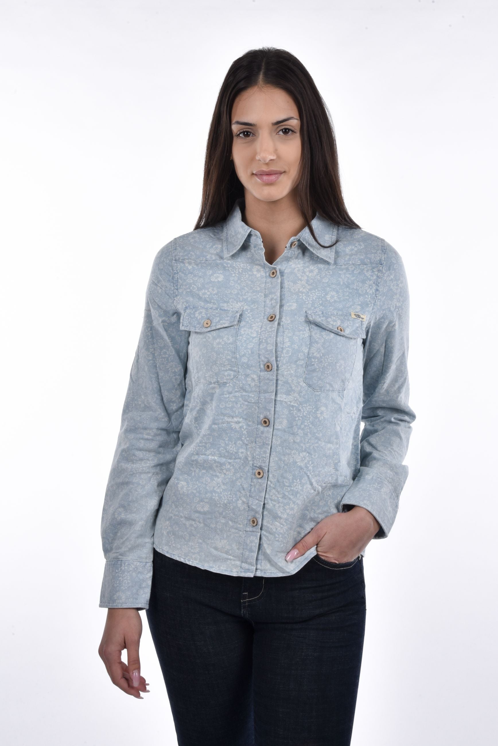 Scruff Blouse denim printed
