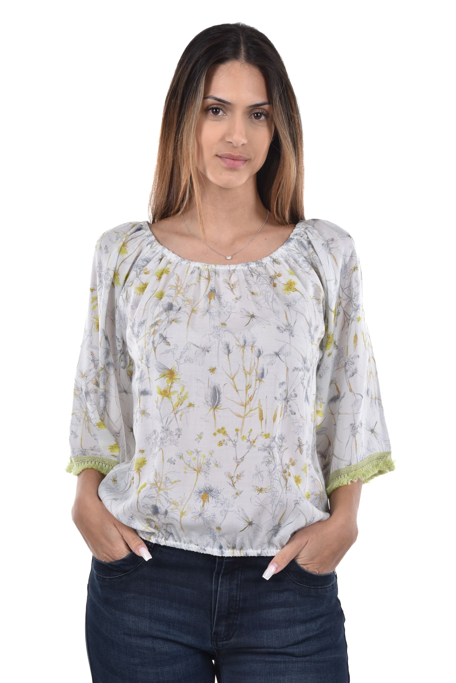 Sabira Blouse cropped printed