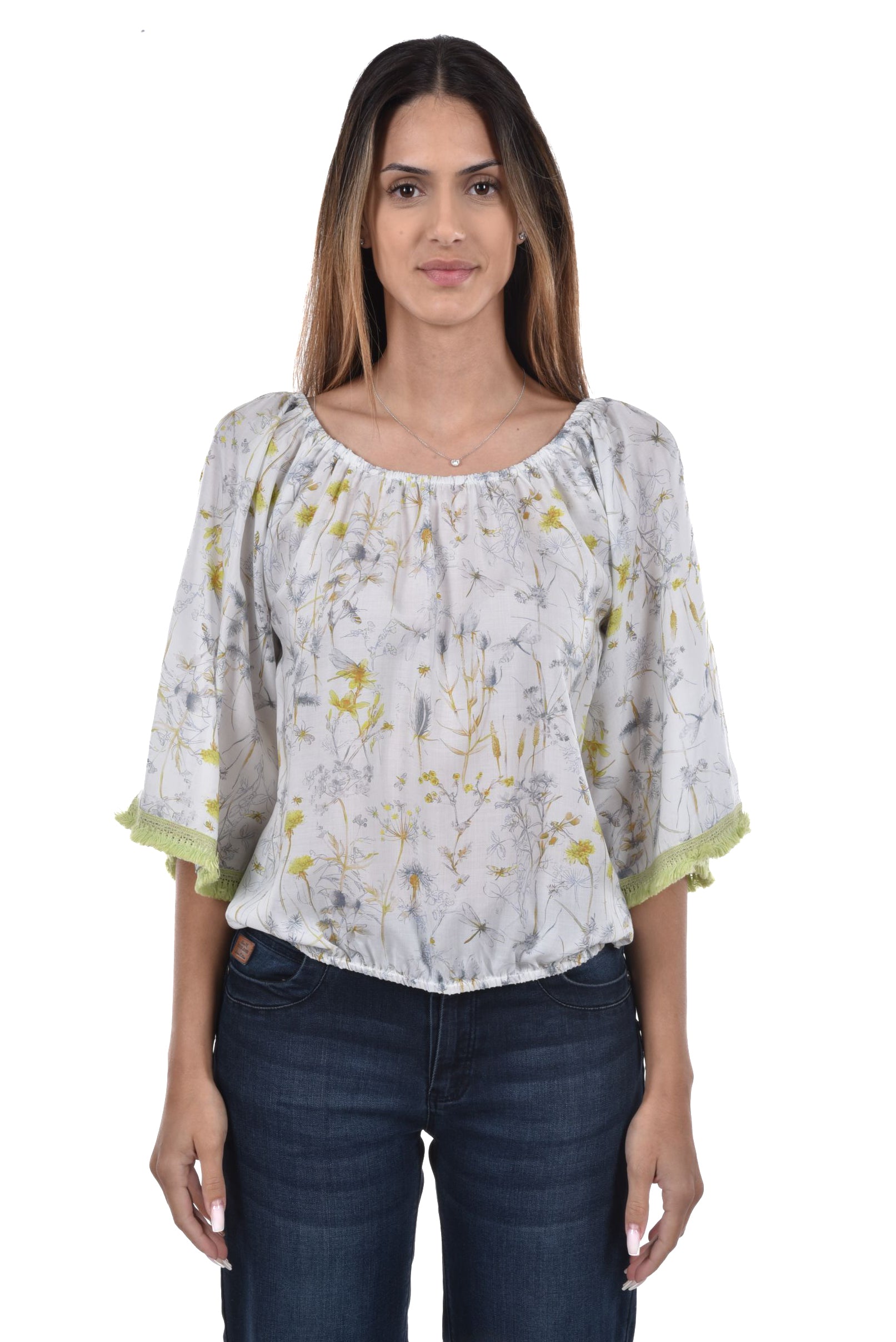 Sabira Blouse cropped printed