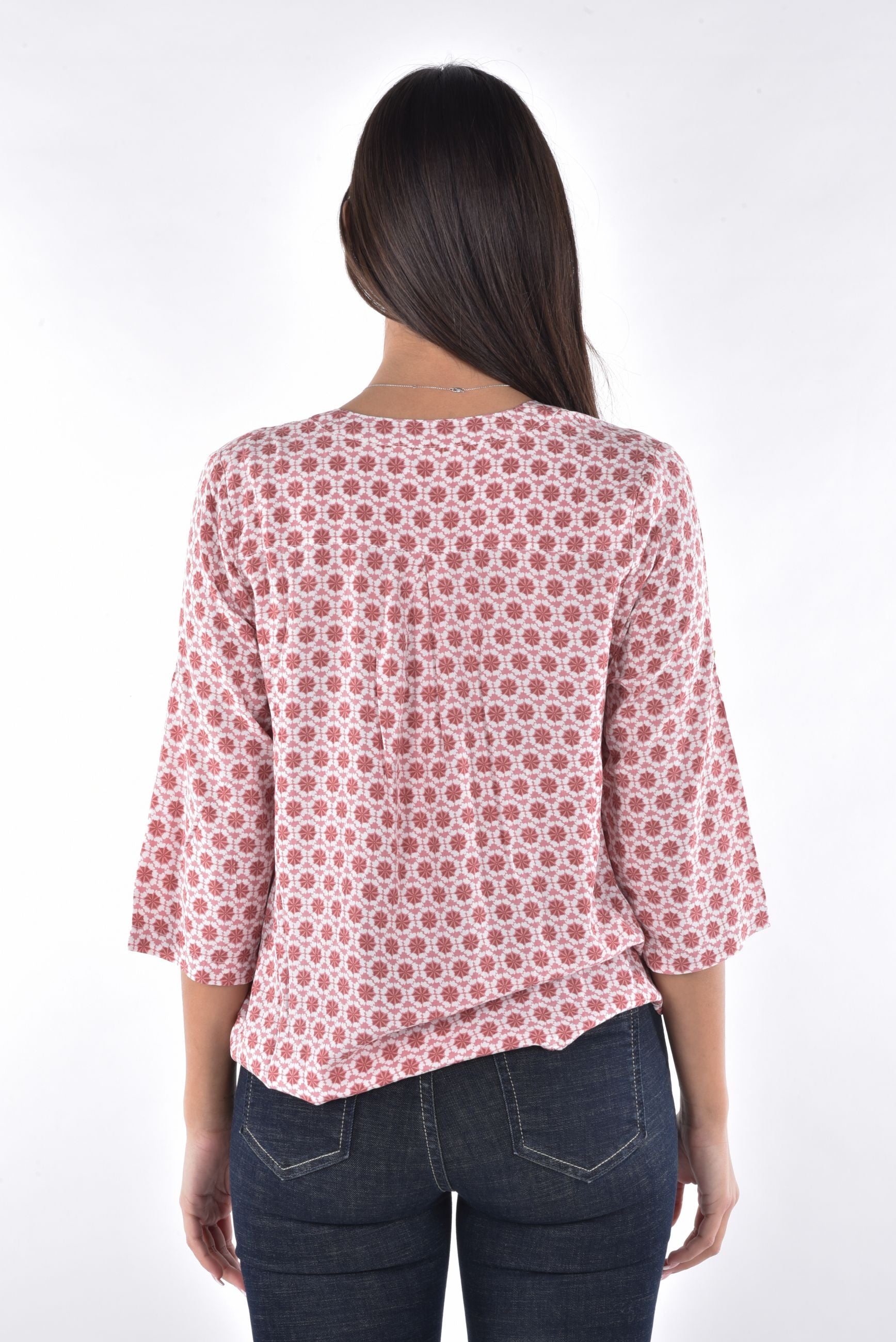 Sutra Blouse 3/4 sleeves printed