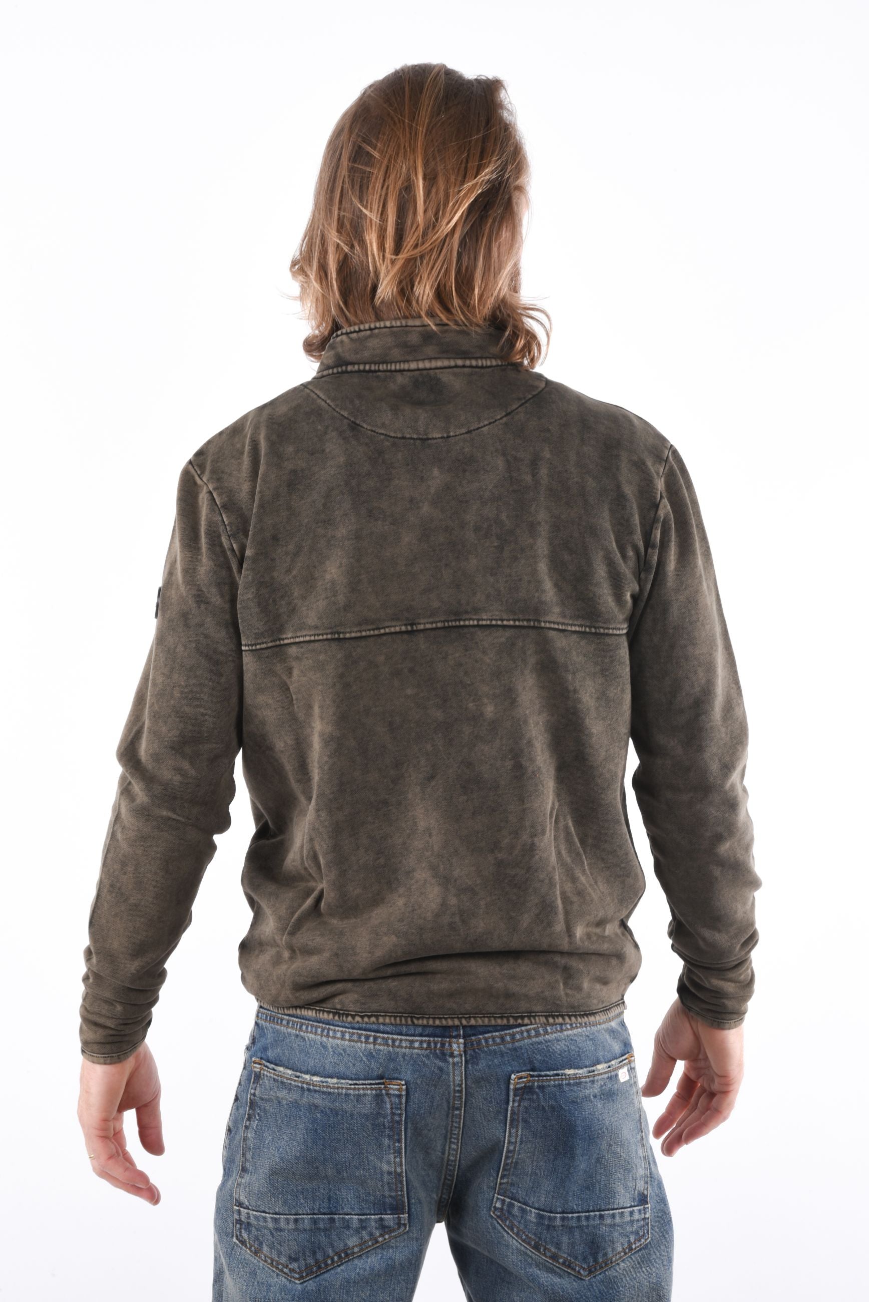 Sweden Jacket with zip enzyme wash