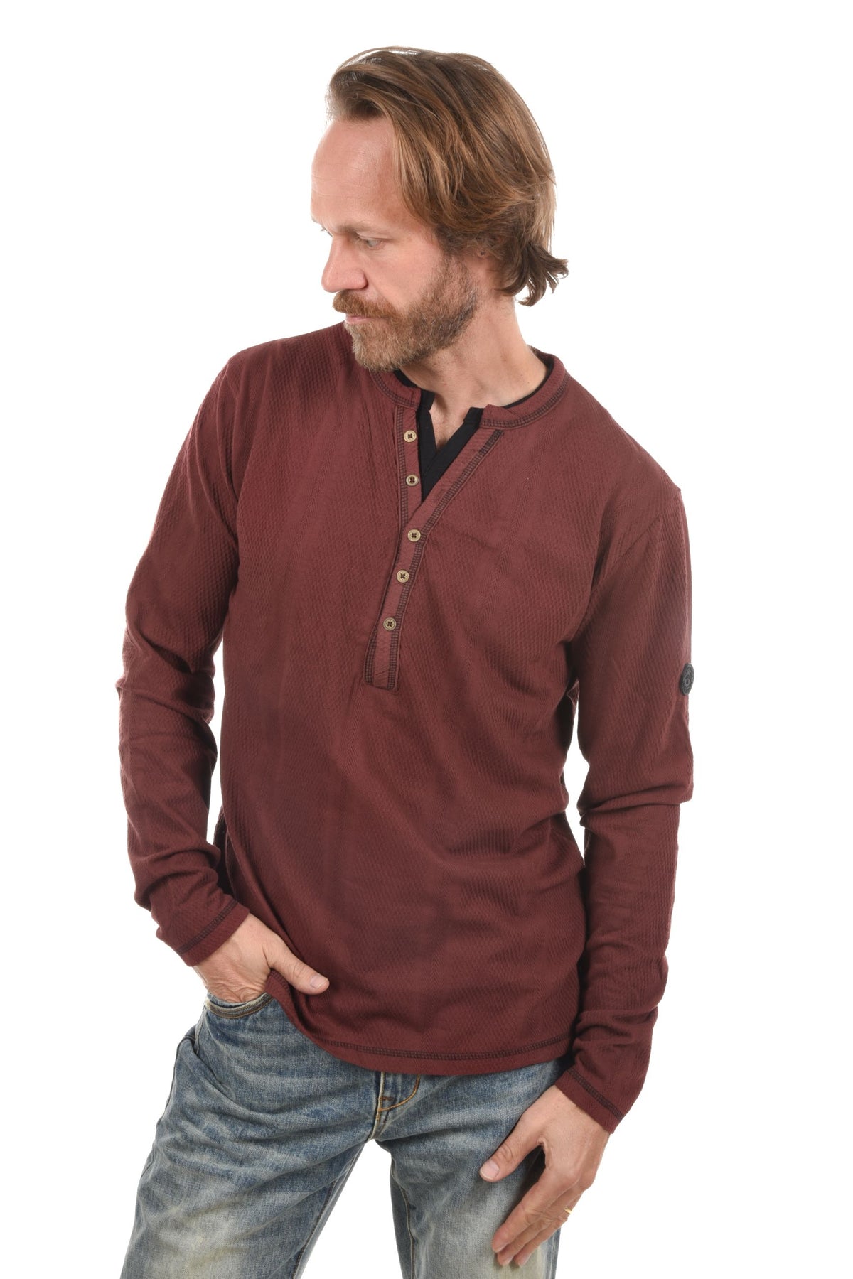 Nyles Sweatshirt buttons jacquard