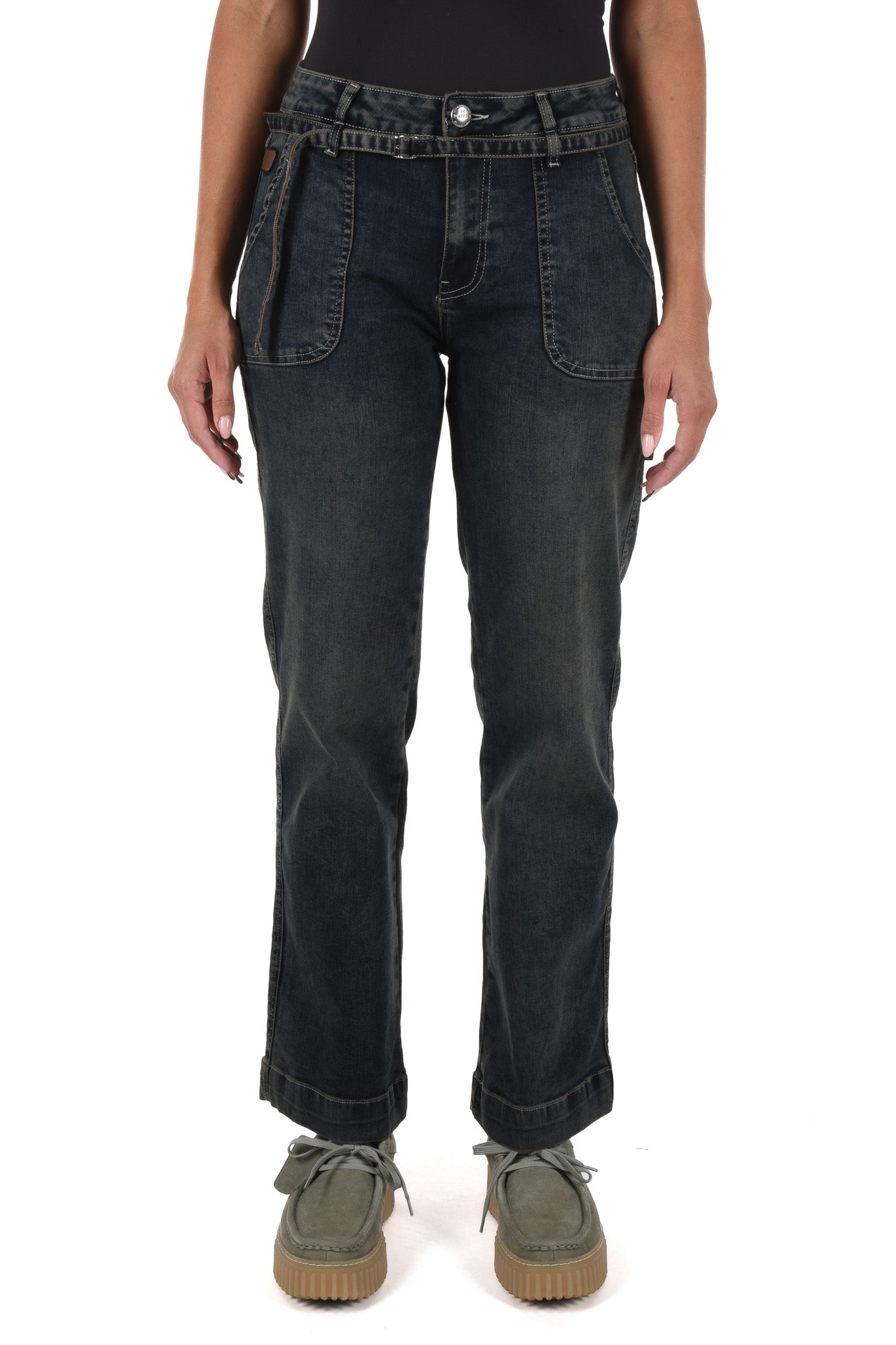 Kimberly Wide Leg overdyed denim