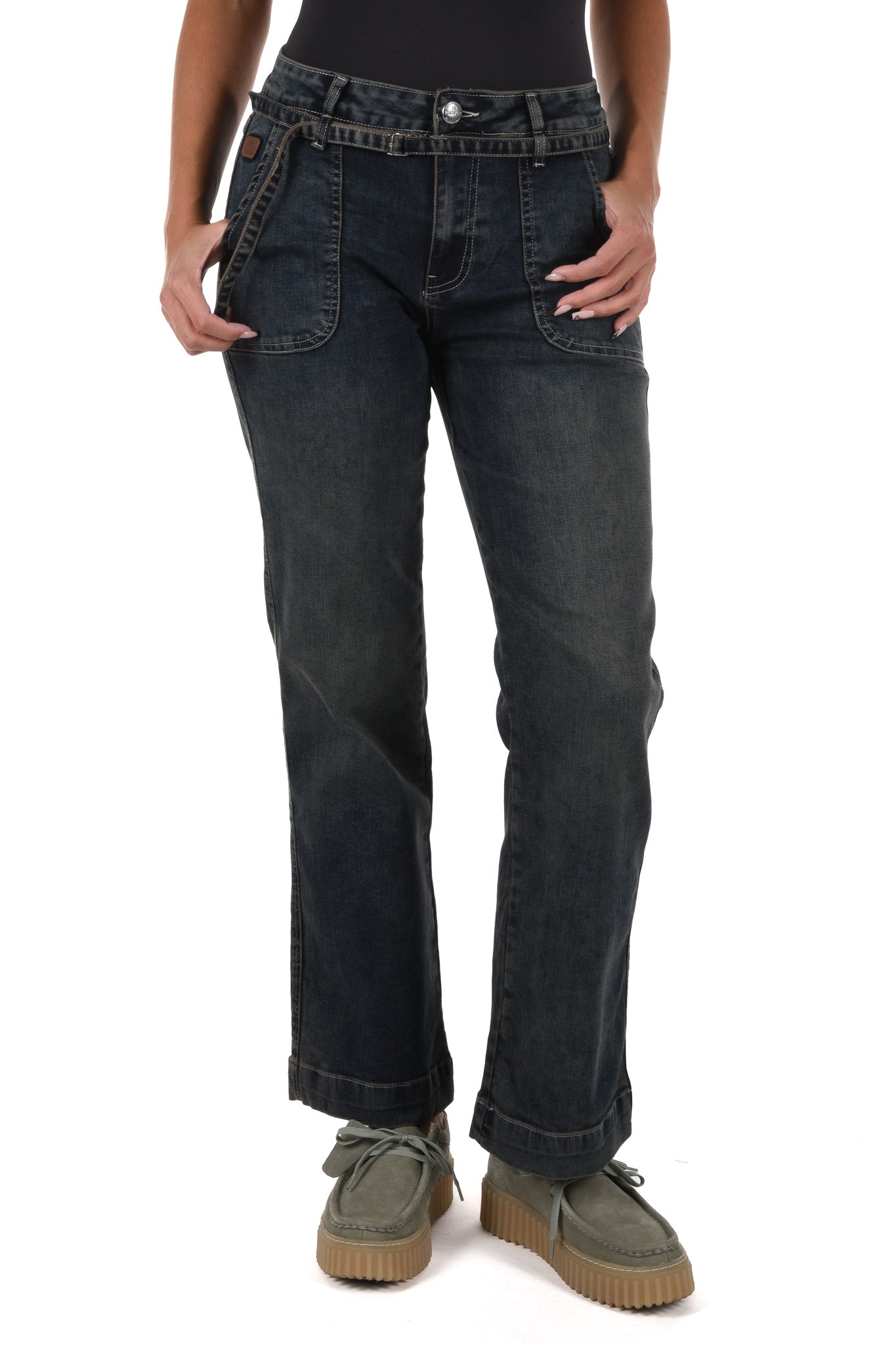 Kimberly Wide Leg overdyed denim
