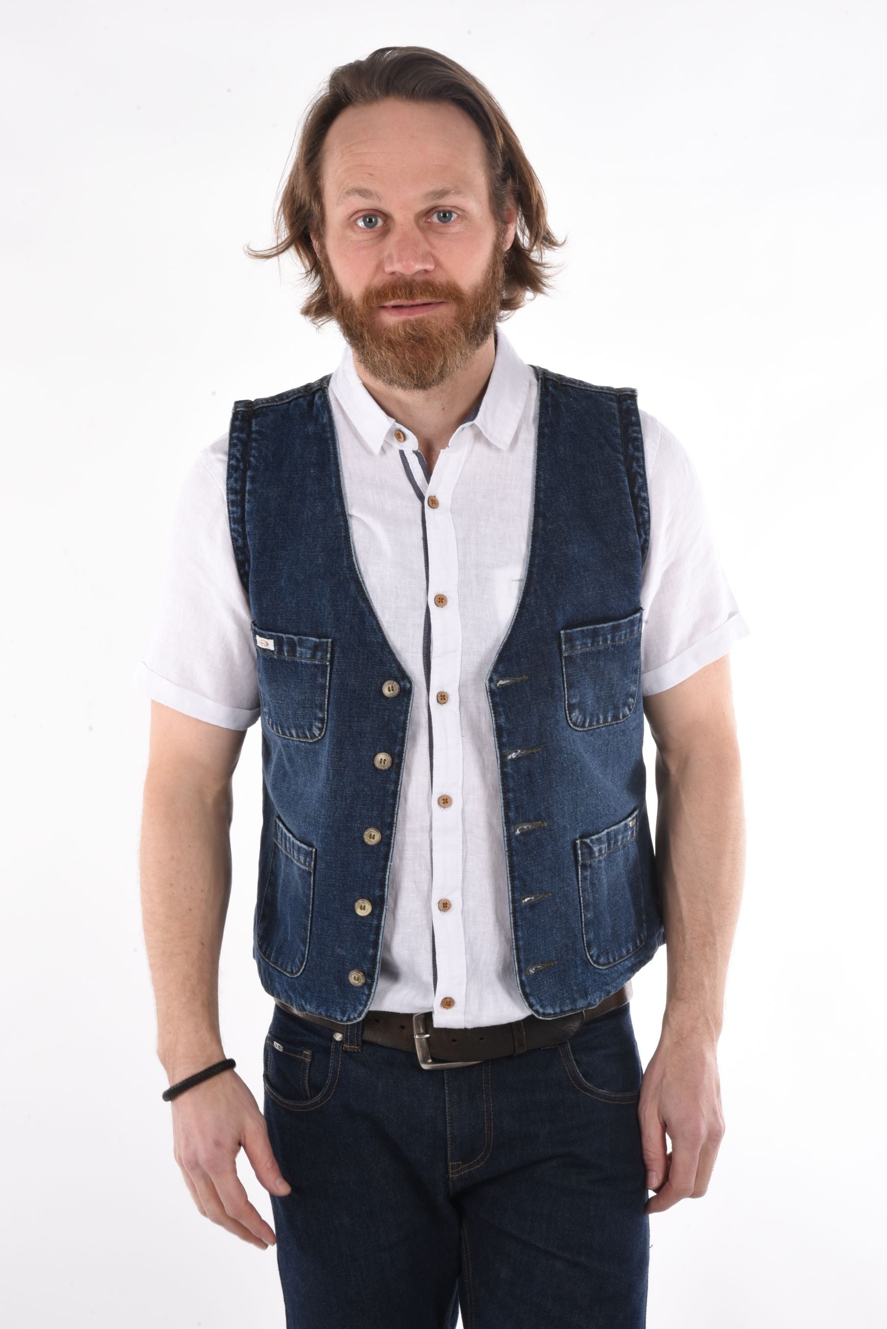Enzo Waistcoat denim
