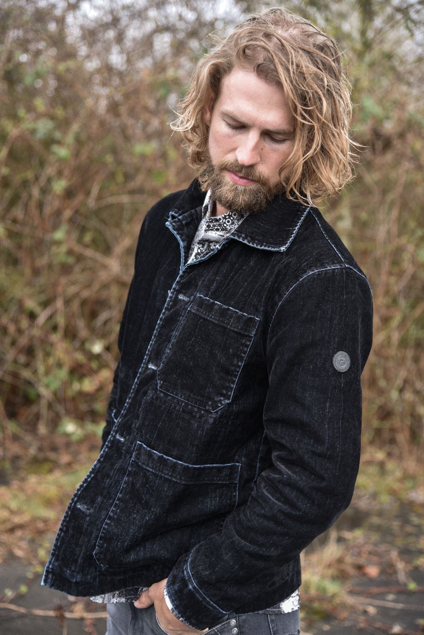 Satoshi Jacket flocking fabric