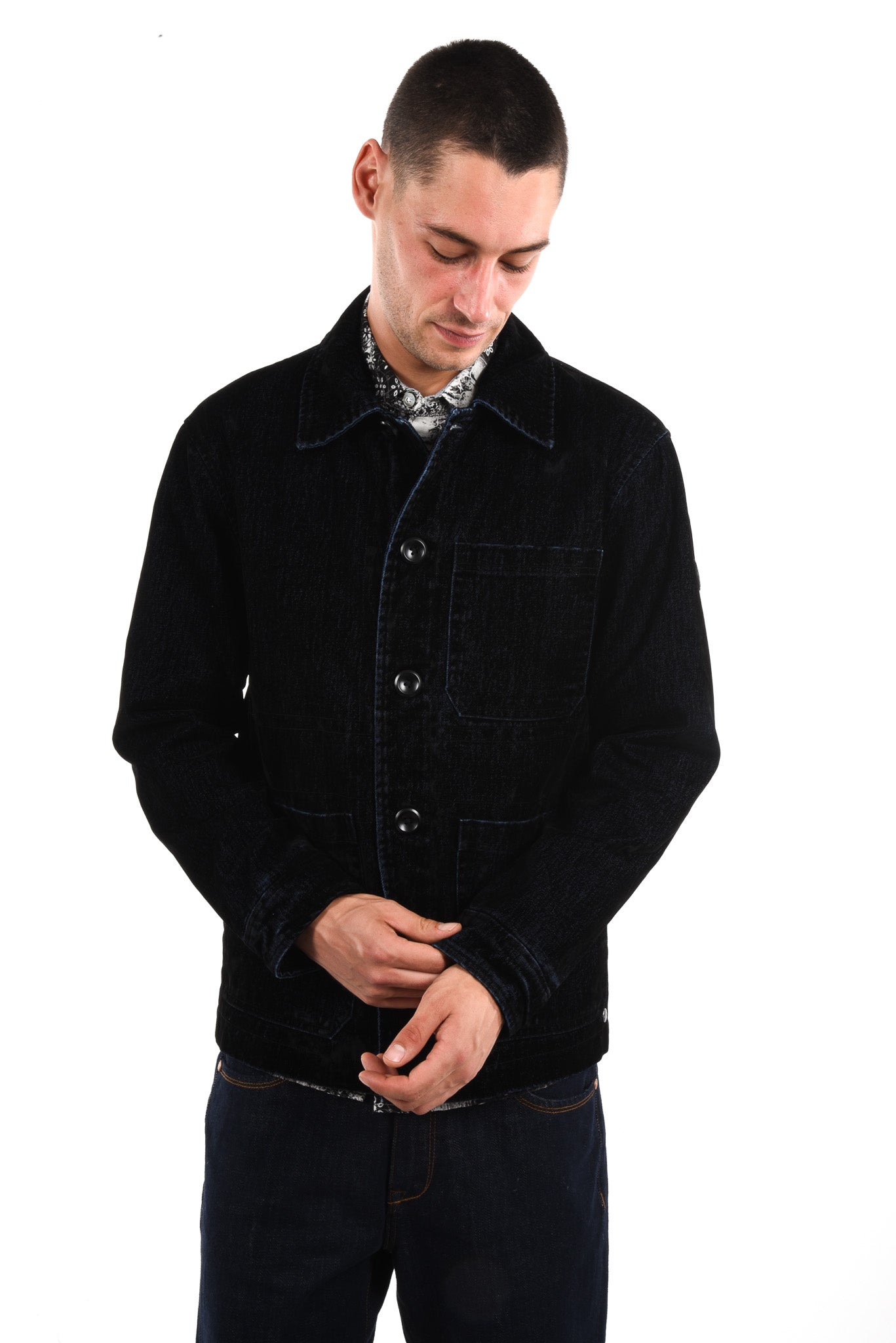 Satoshi Jacket flocking fabric