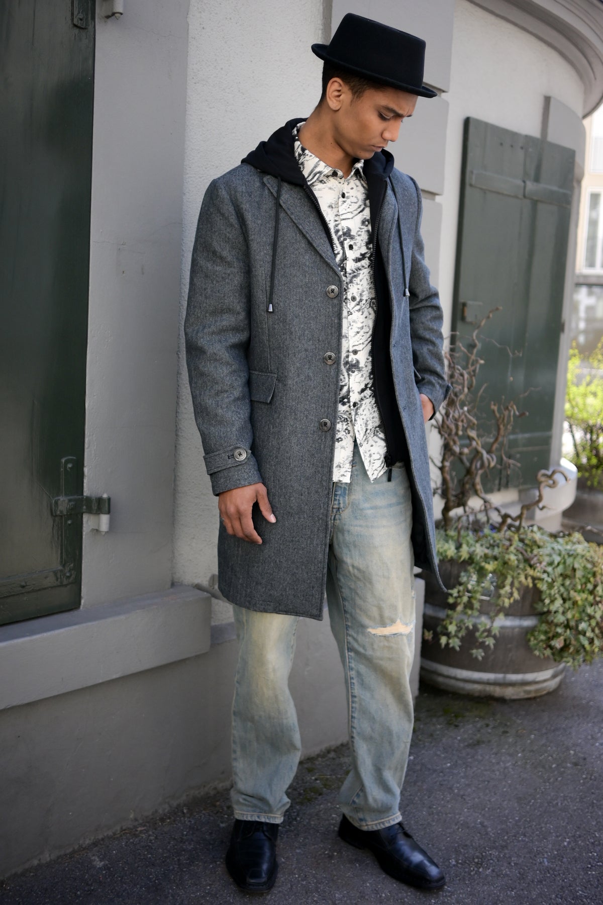 Silvano Coat herring bone