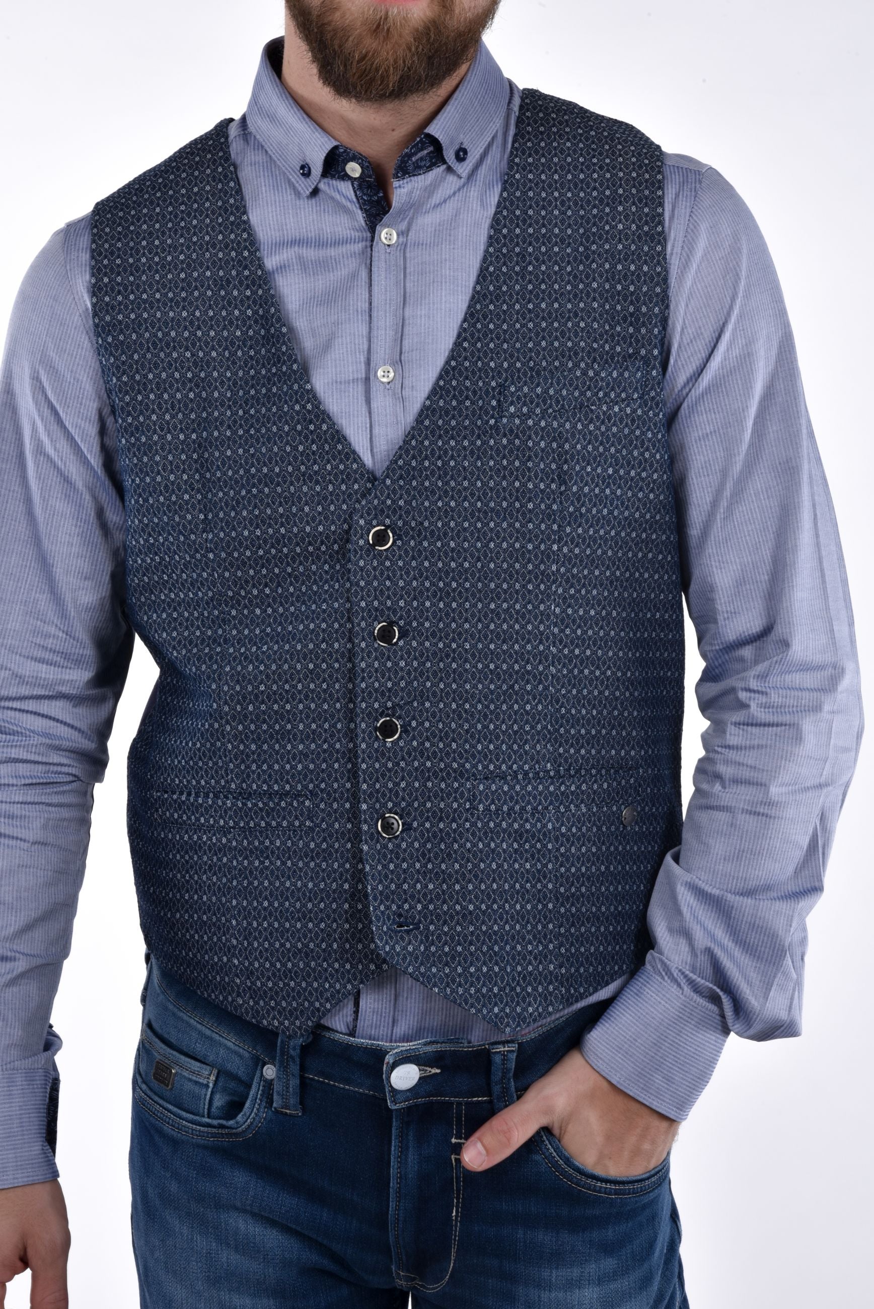 Sheridan Gilet denim pattern