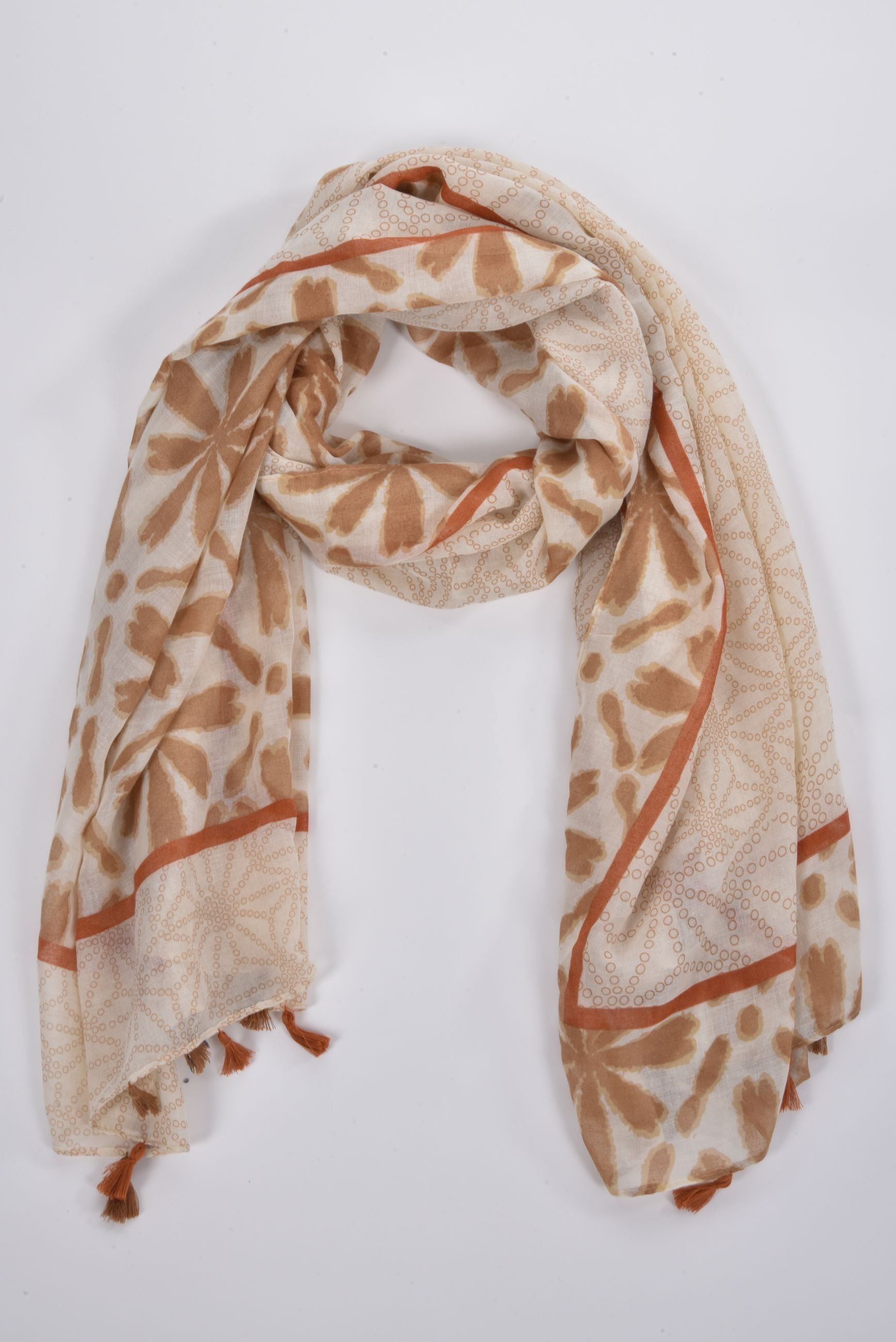Sanya Scarf with fringes print