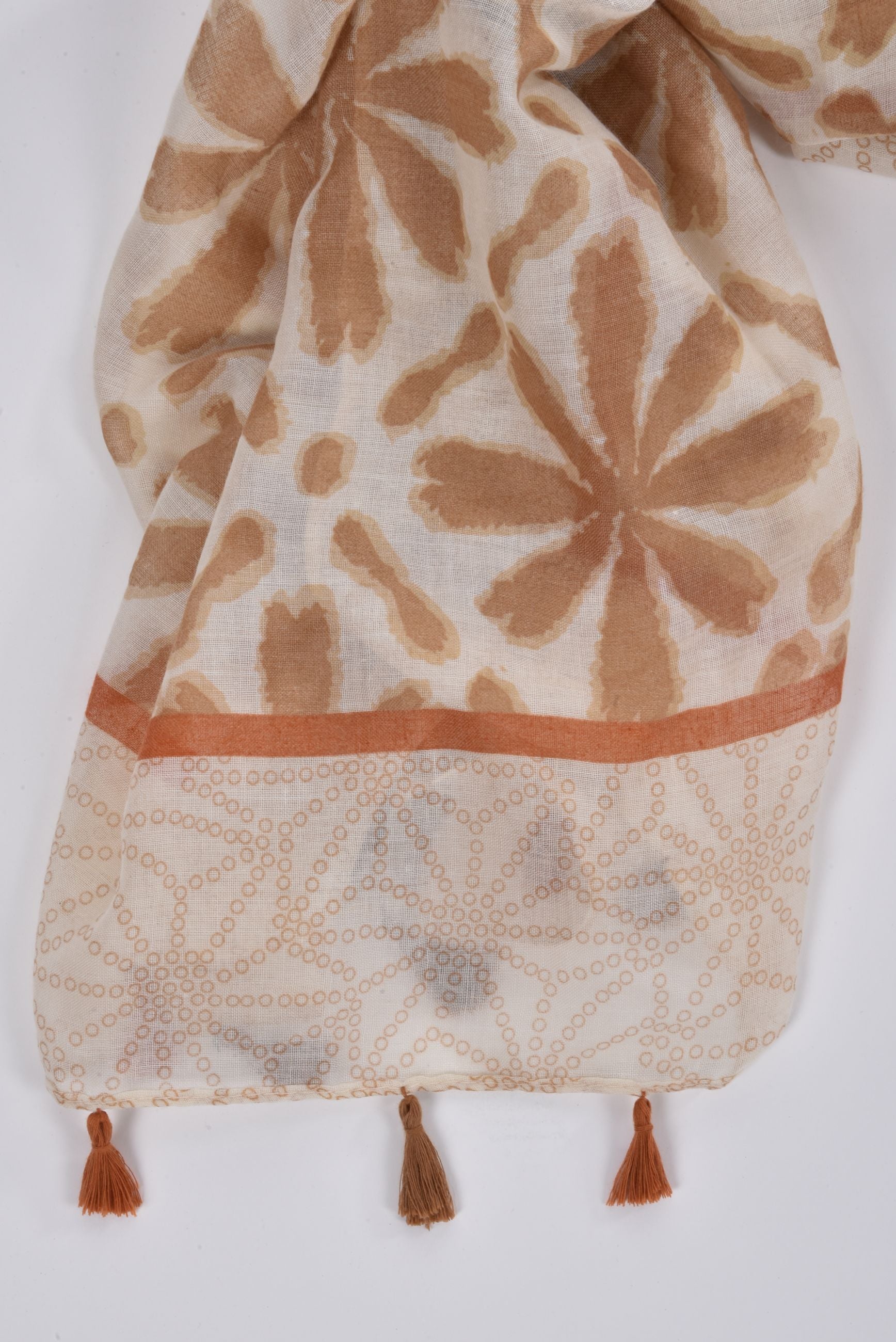 Sanya Scarf with fringes print