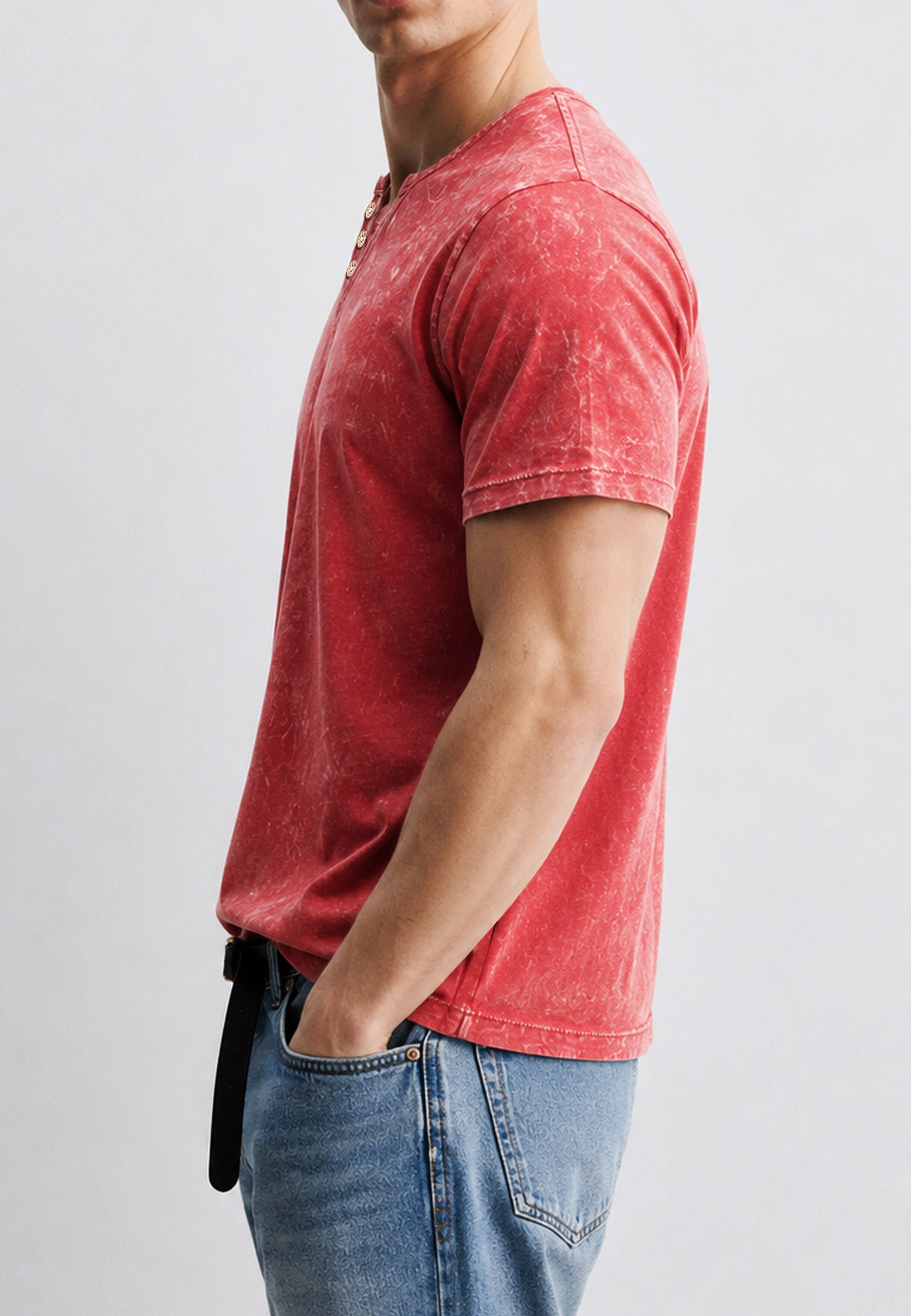 T-Shirt V-Neck enyme wash