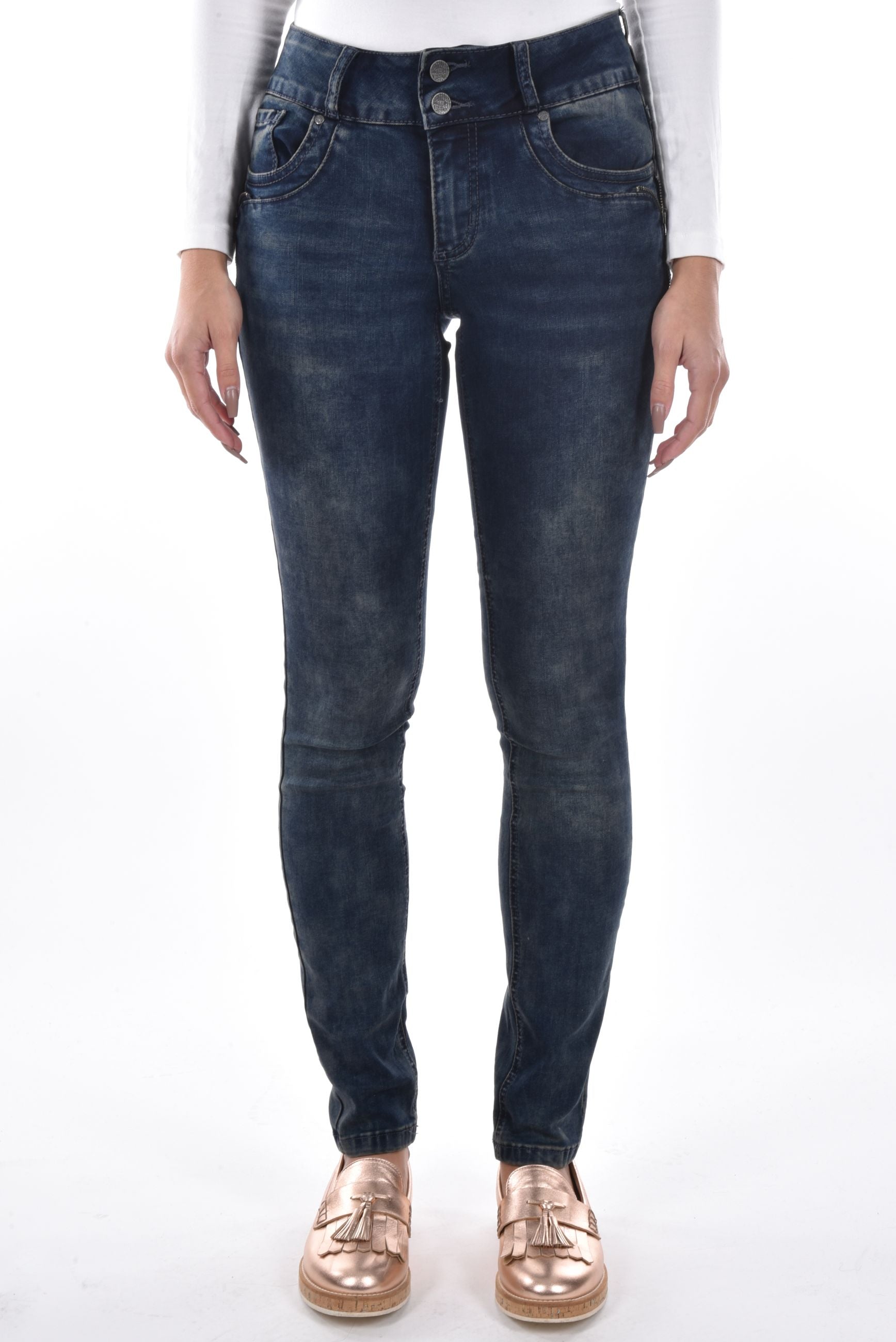 Tummyless Zip stretch Denim