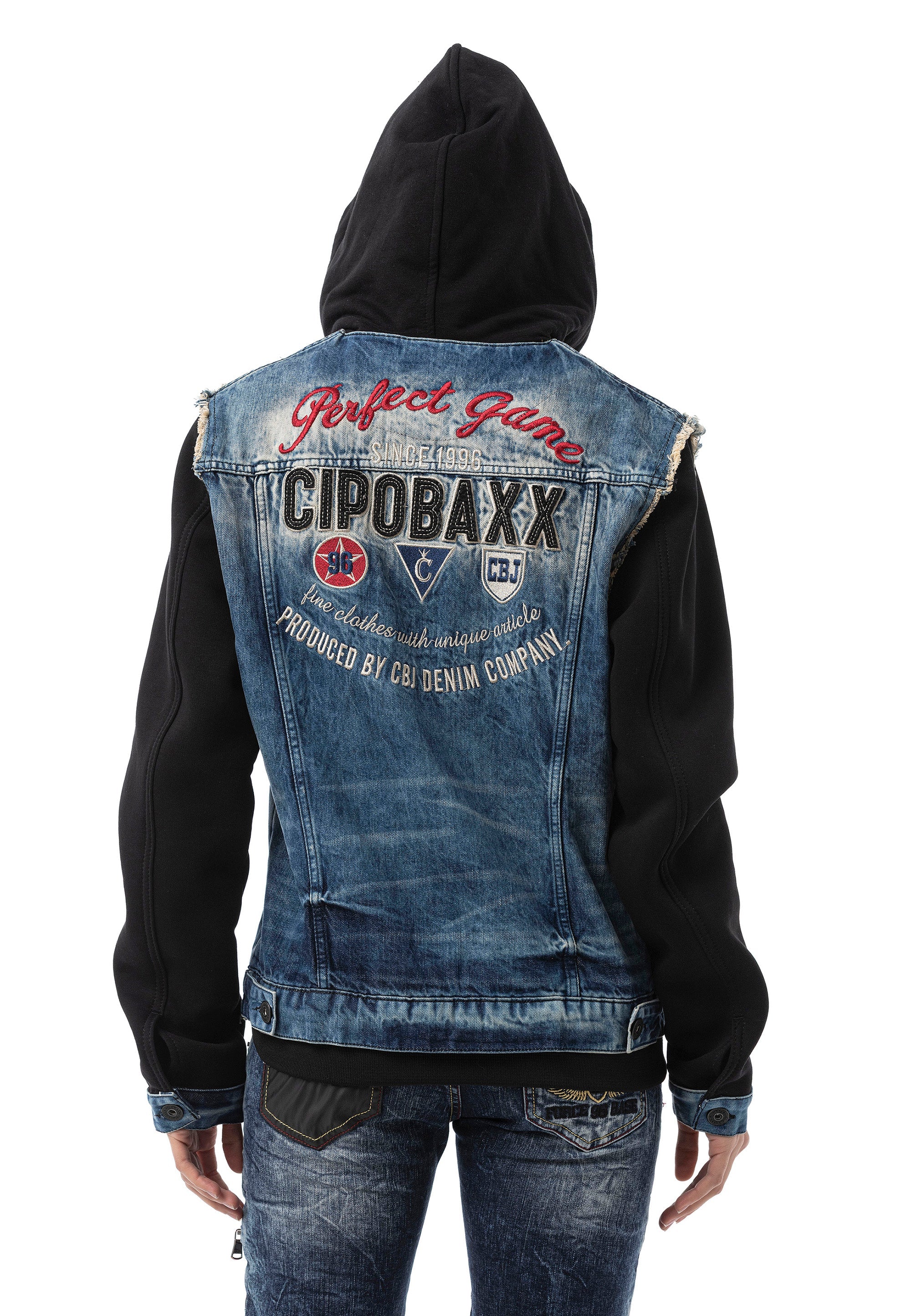 Jacket Denim hood&embroidery