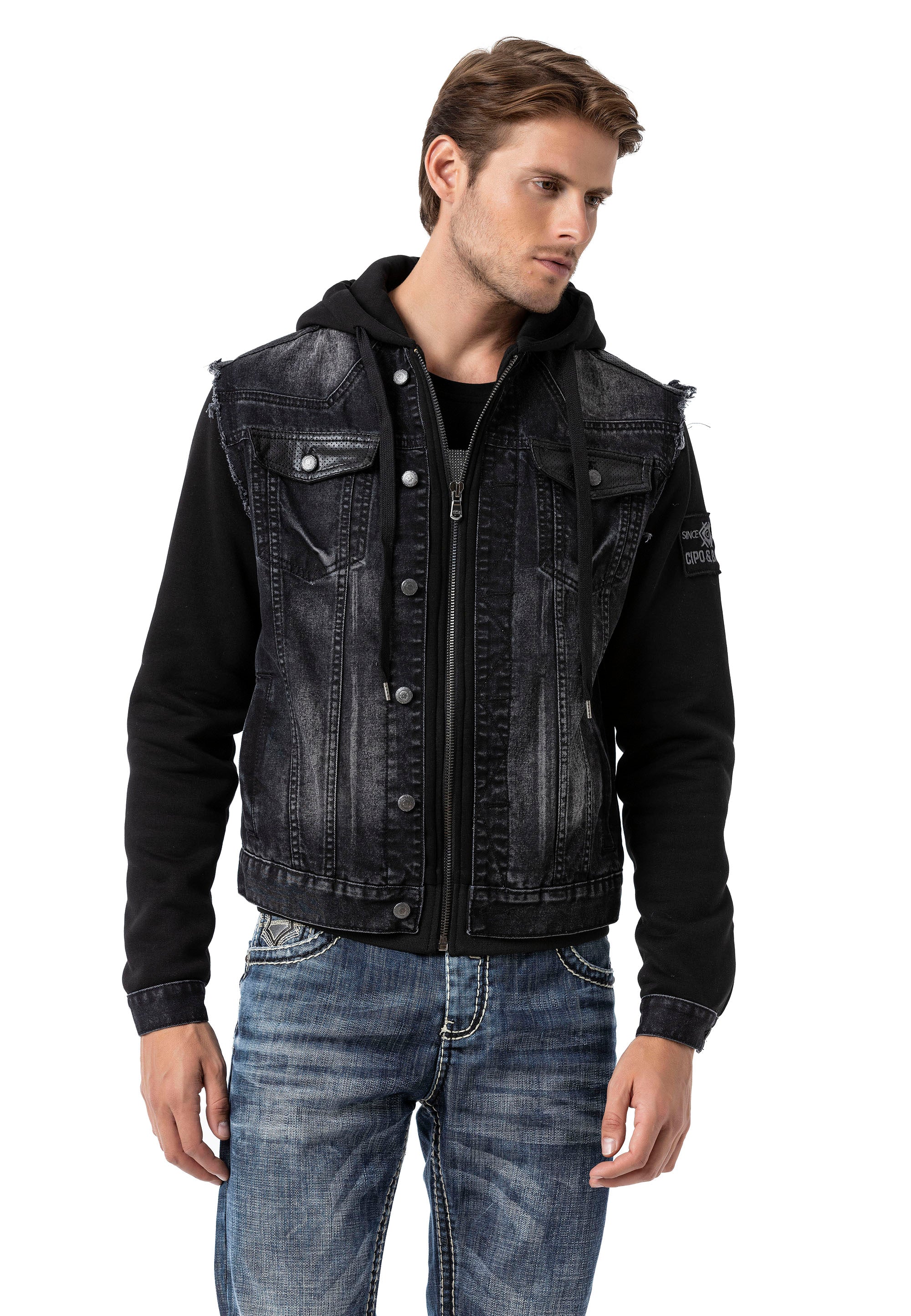Jacket Black Denim hood
