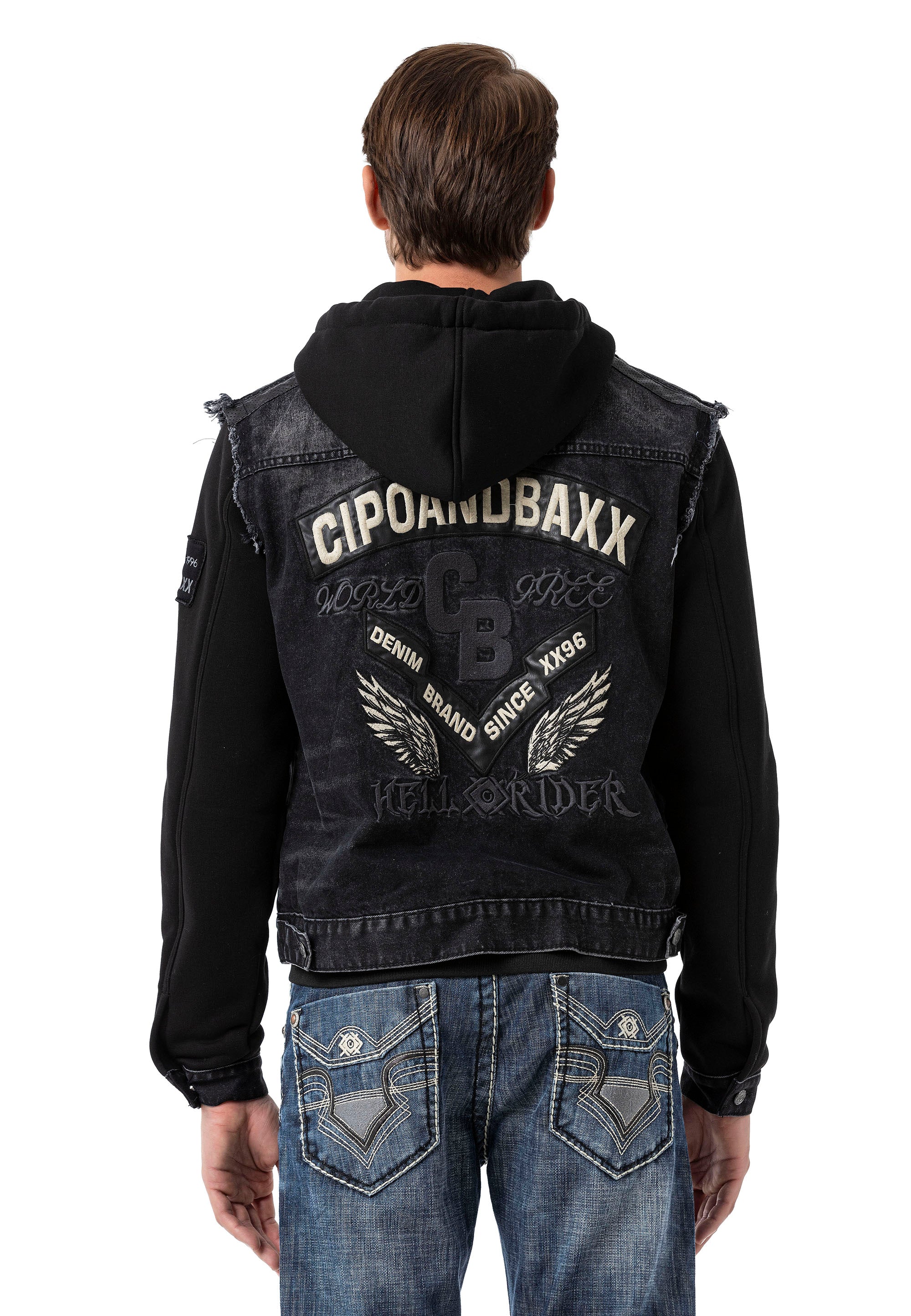 Jacket Black Denim hood