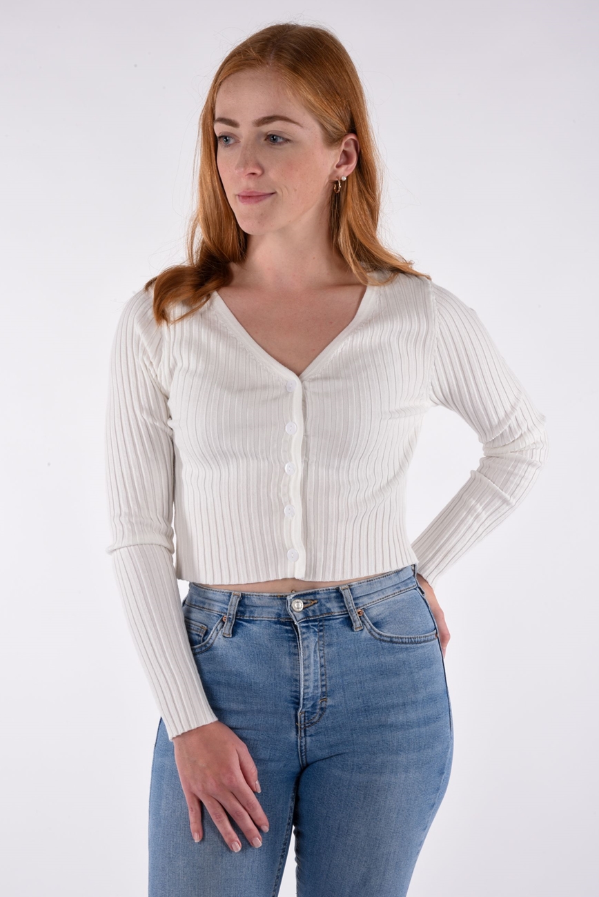 Cis Cardigan cropped ribbed